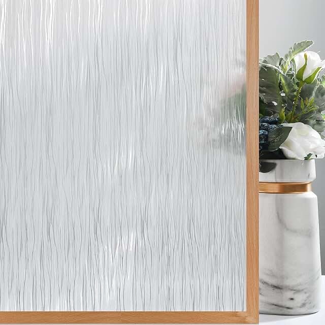 lute rain glass window film, privacy frosted film decorative sticker, uv blocking static cling remov