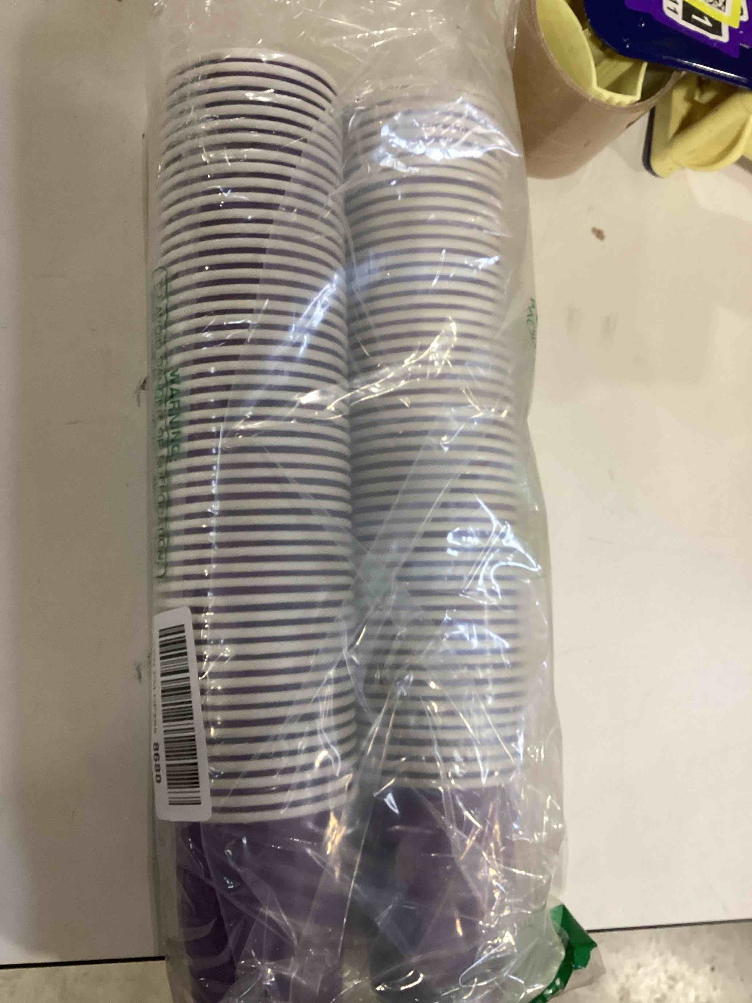 Party Solids Purple Paper Cups 9 oz Durable Disposable Cups 100 Paper Tumblers for Hot Drinks and Co