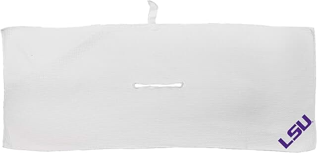 Team Golf NCAA NCAA Microfiber Towel - 16" X 40" (White) with Carabiner Clip, Premium Microfiber with Deep Waffle Pockets- Superior Water Absorption and Quick Dry Golf Cleaning Towel