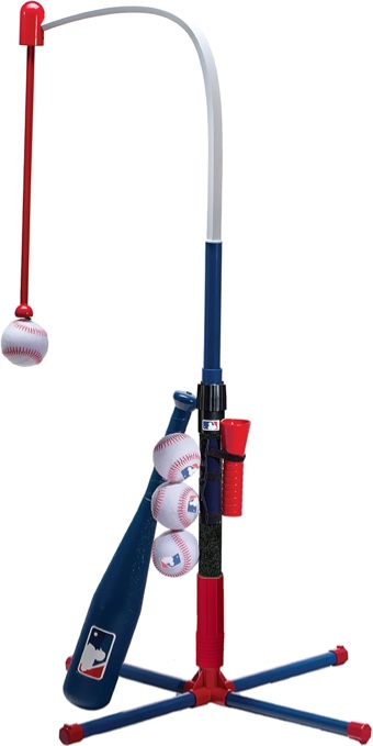 Franklin Sports 2-in-1 Grow-with-Me Kids Baseball Batting Tee + Stand Set for Youth + Toddlers - Youth Baseball, Softball + Teeball Hitting Tee Set for Boys + Girls