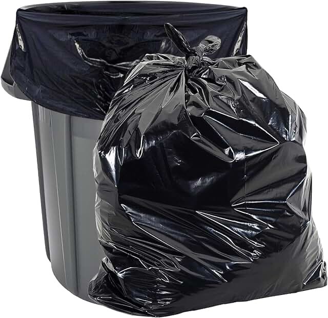 plasticplace 55-60 gallon trash bags ? 2.0 mil ? black heavy duty garbage can liners ? 38” x 58” (10