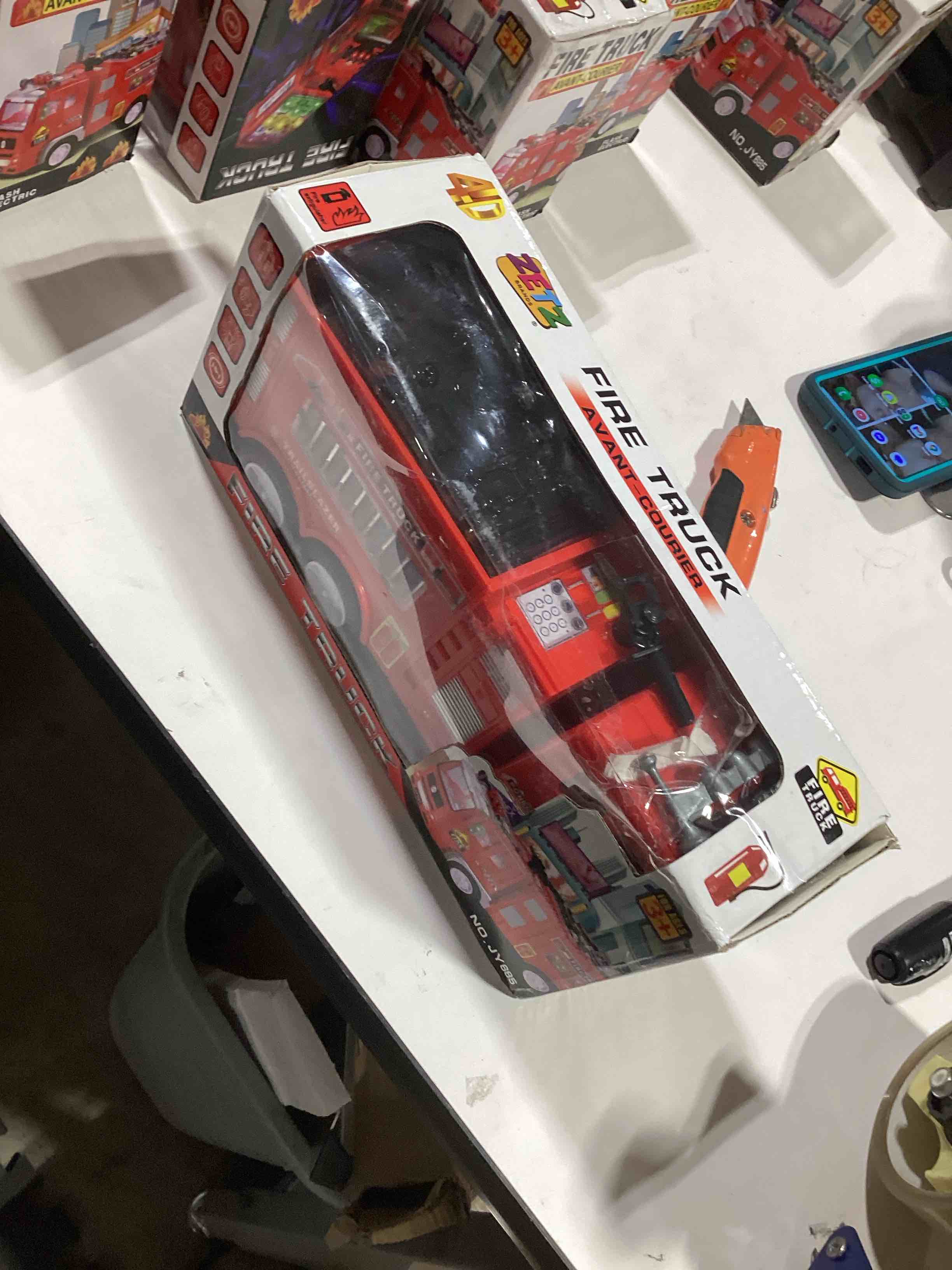 Large Fire Trucks for Toddlers 3-5, Toy Trucks for Toddlers Boys 3 4 5 Birthday Gifts, Kids' Play Truck with 4D Lights & Real Firetruck Siren Sound - Automatic Bump Go Technology