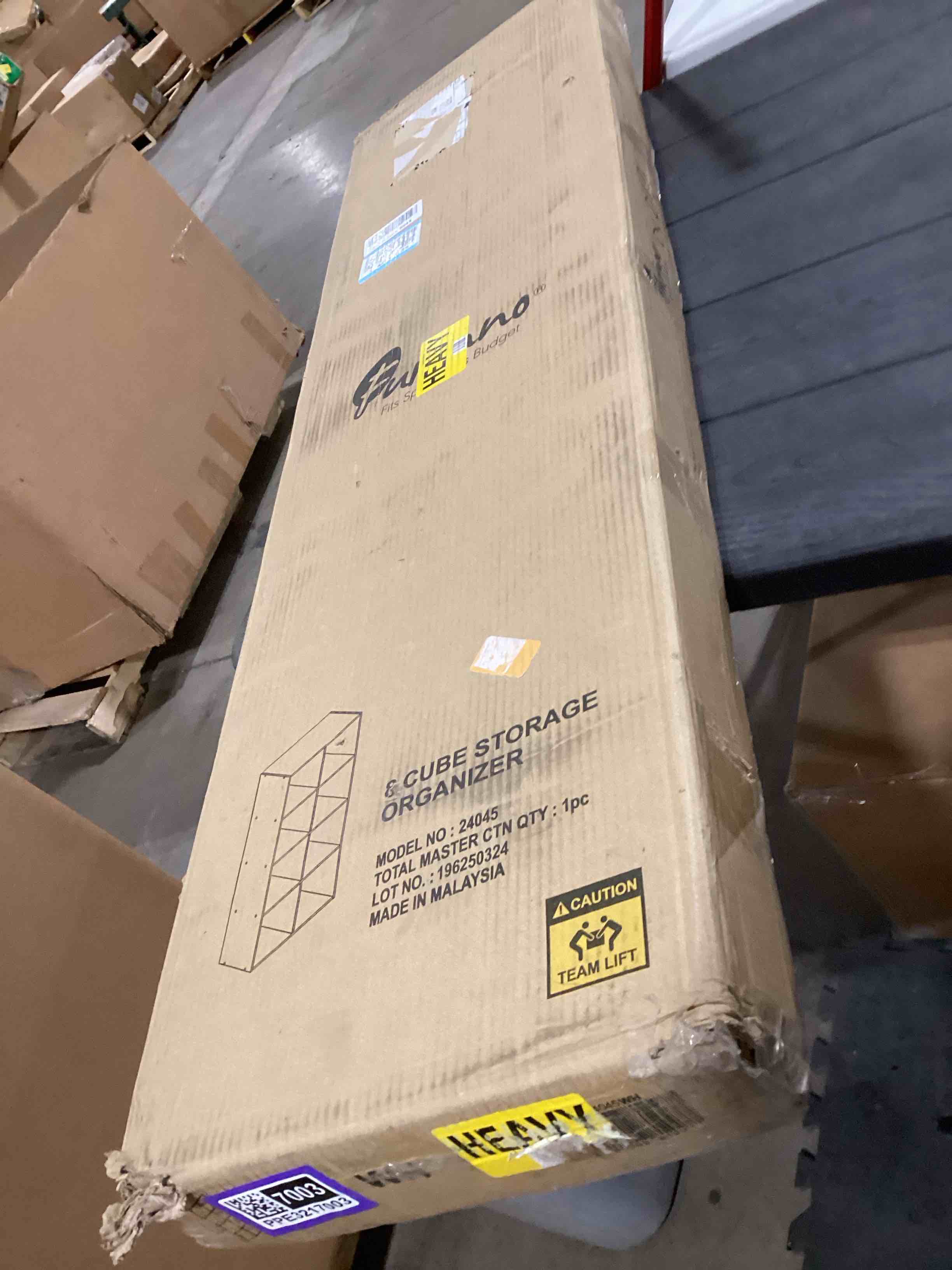 Condition photo showing As Is for Furinno Pelli Cubic Storage Cabinet, Bookcase, Bookshelf, 8-Cube, White