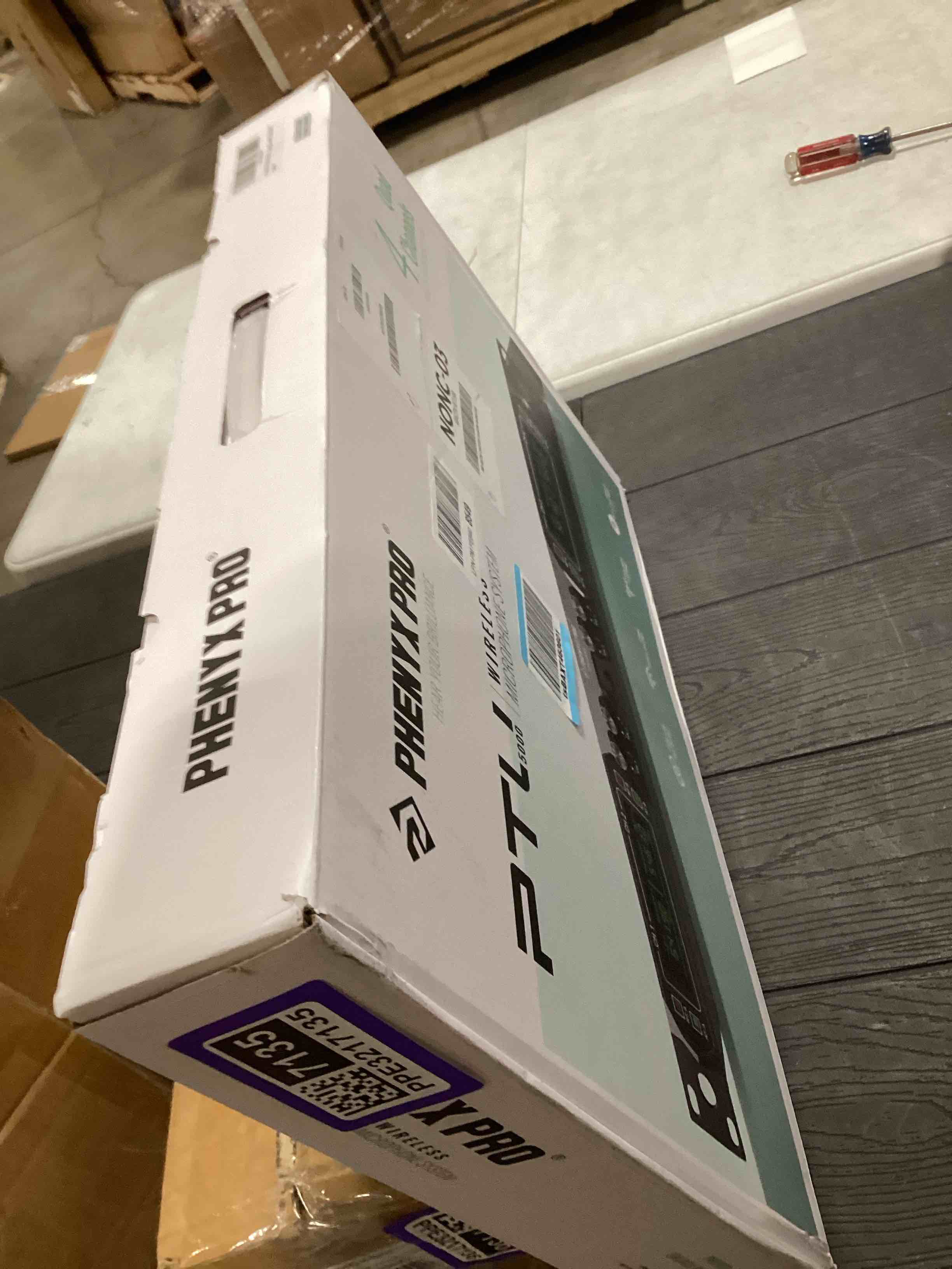 Condition photo showing As Is for Phenyx Pro Wireless Microphone System, 4-Channel UHF Wireless Mic, Fixed Frequency Metal Cordless Mic with 4 Handheld Dynamic Microphones, 260ft Range, Mics for Singing, Church(PTU-5000-4H)