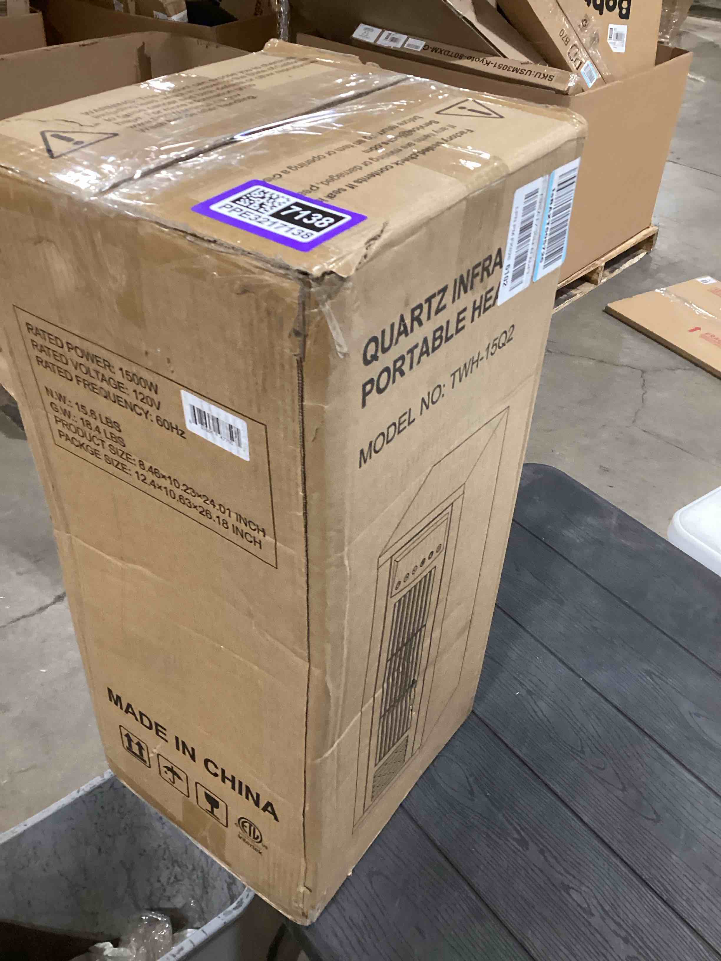 Condition photo showing As Is for Infrared Heaters for Indoor Use - Portable Infrared Quartz Space Heater with Thermostat, 24'' Tower Heaters for Indoor Use, Bedroom, Home Office, 1500W, Child Lock, Multi-Protection,3 Heat Modes