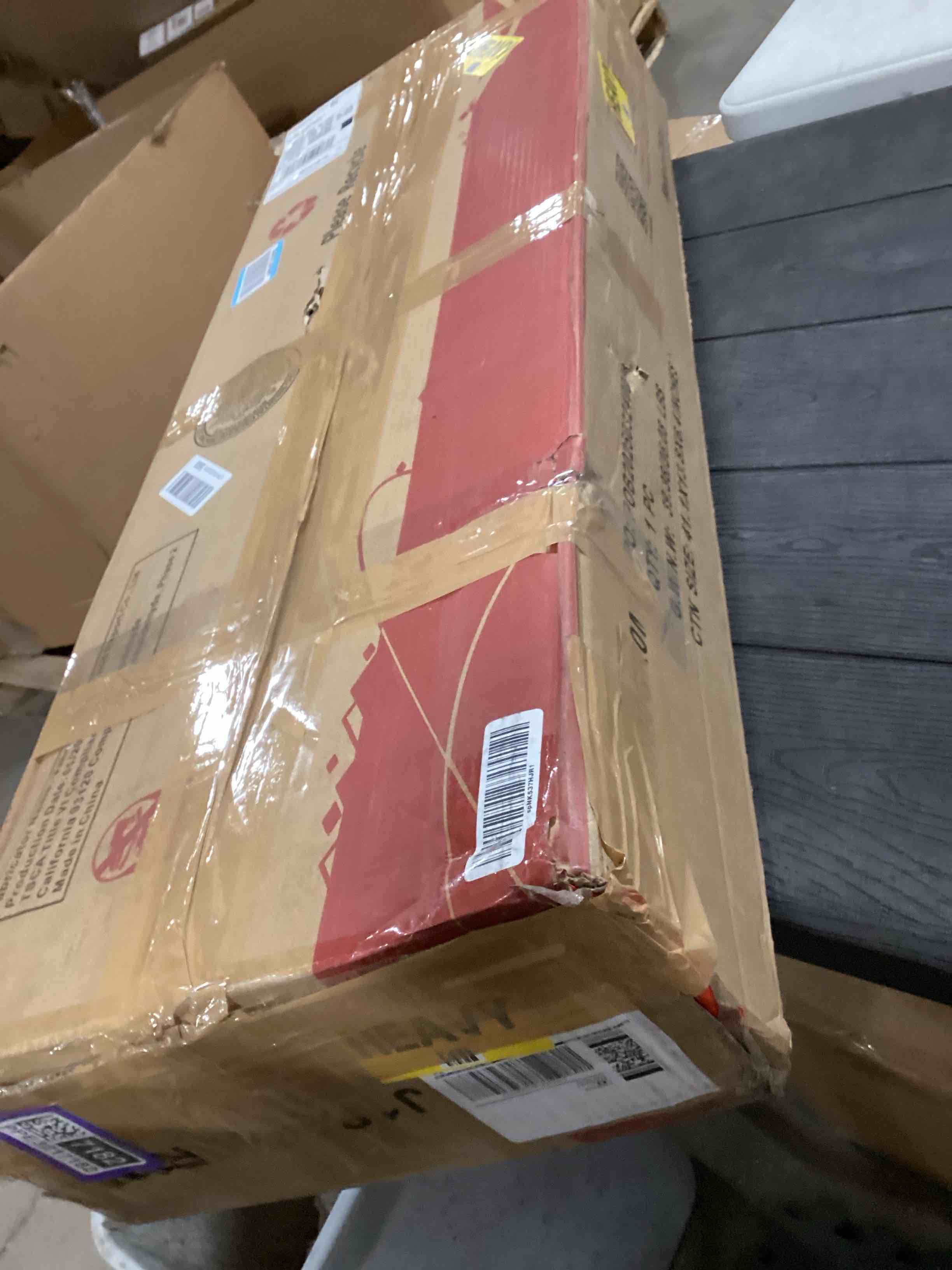 Condition photo showing As Is for Over The Toilet Storage Cabinet with Tempered Glass Doors and Adjustable Shelf, Bathroom Organizer with Metal Stand Space Saver Over Toilet , Modern Toilet Rack for Bathroom, Restroom, Laundry, Grey Glass Door-grey Modern