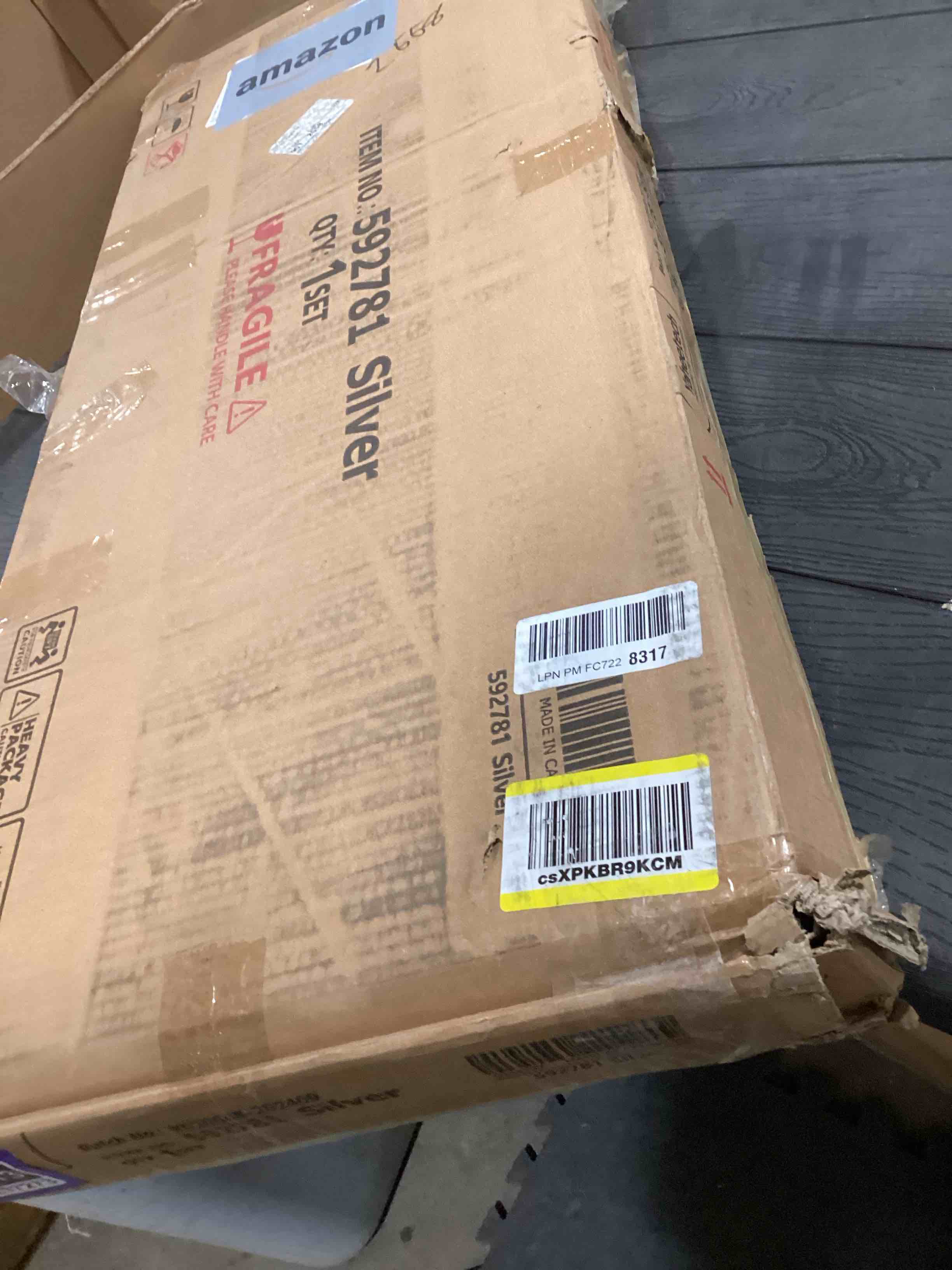 Condition photo showing As Is for Yaheetech Storage Shelves, 5 Tier Heavy Duty Adjustable Metal Shelving Unit, Industrial Utility Rack for Garage Warehouse Pantry Closet (35.5 W x 16 D x 71 H Inches, Silver) Silver 35.5"Wx 16"D x 71"H