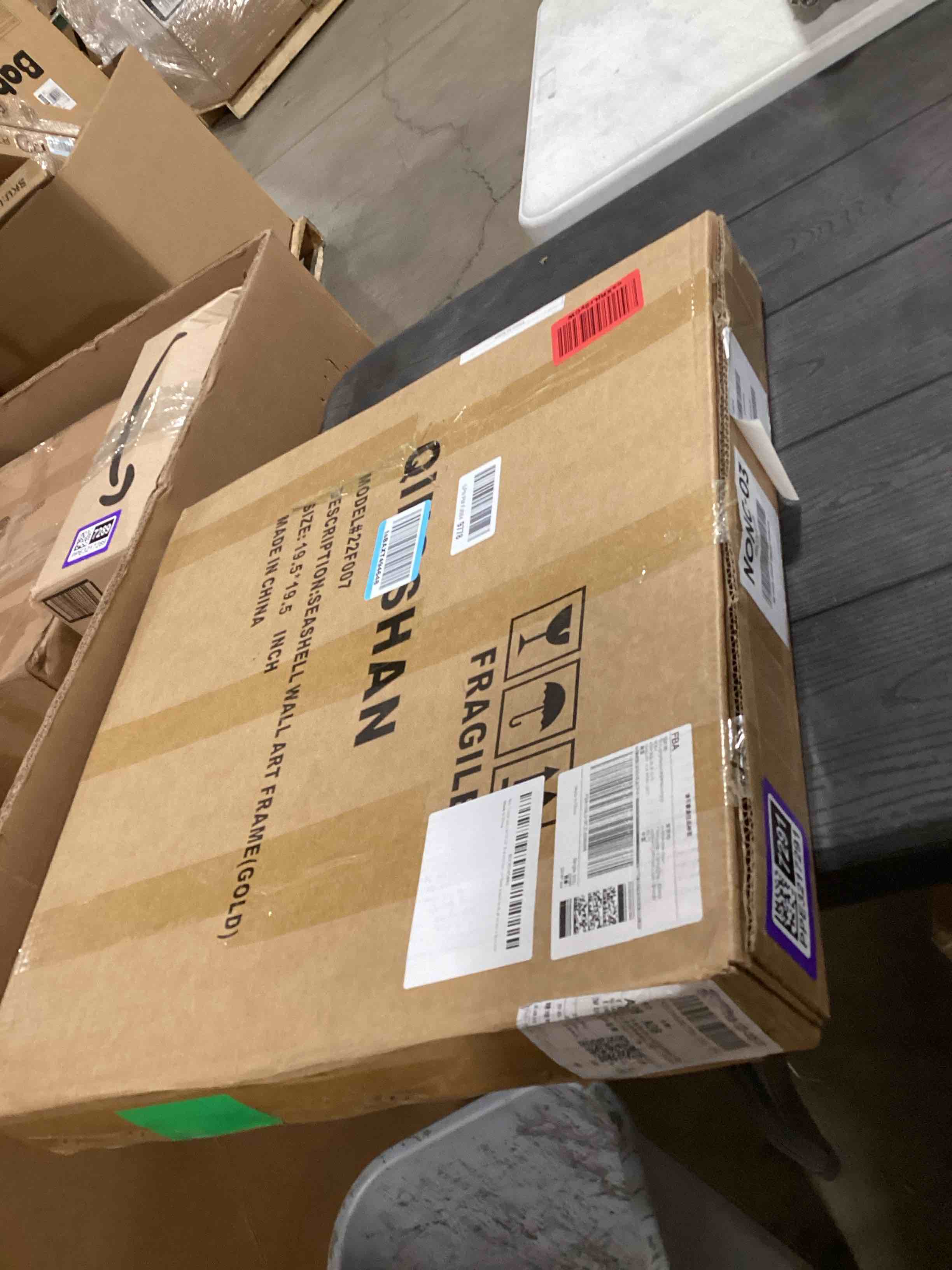 Condition photo showing Good Condition for Capiz Shell Framed Wall Art 3D Shadow Box, 19.6"x19.6"Abstract Wall Decor for rooms decoration (small) 19.6" × 19.6"