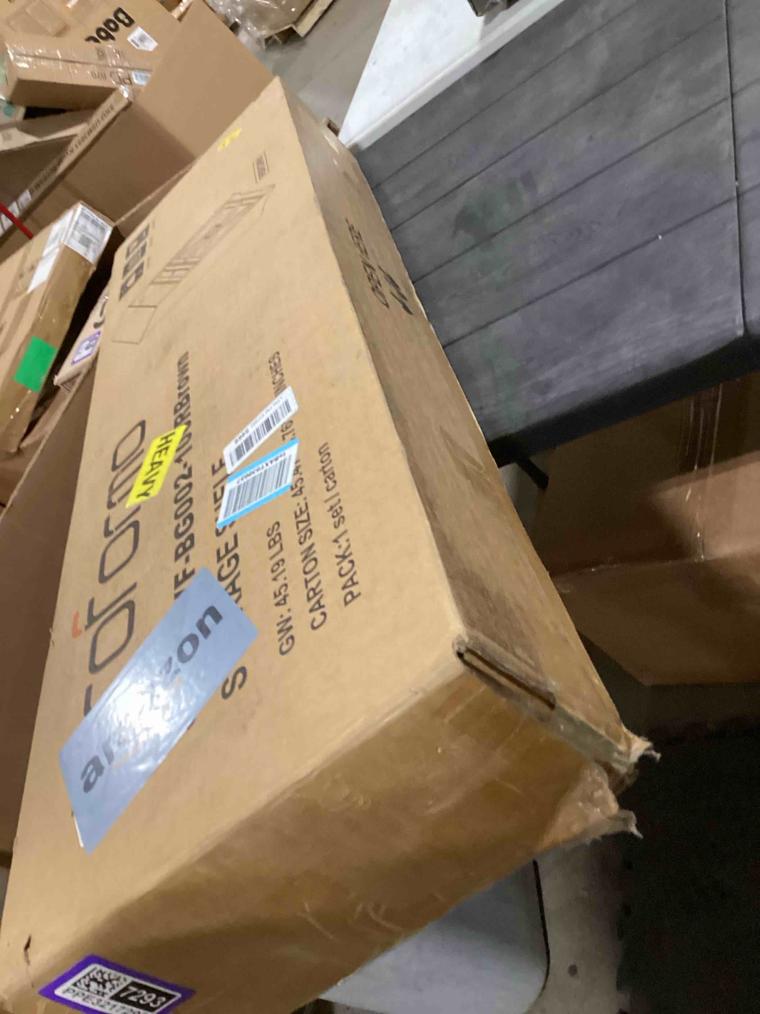 Condition photo showing Good Condition for Floor Cabinet, Farmhouse Storage Cabinet with Barn Doors and Drawer, 11.81" D x 23.62" W x 39.37" H Rustic Brown Freestanding Adjustable Shelf Organizer for Bathroom, Kitchen, Living Room