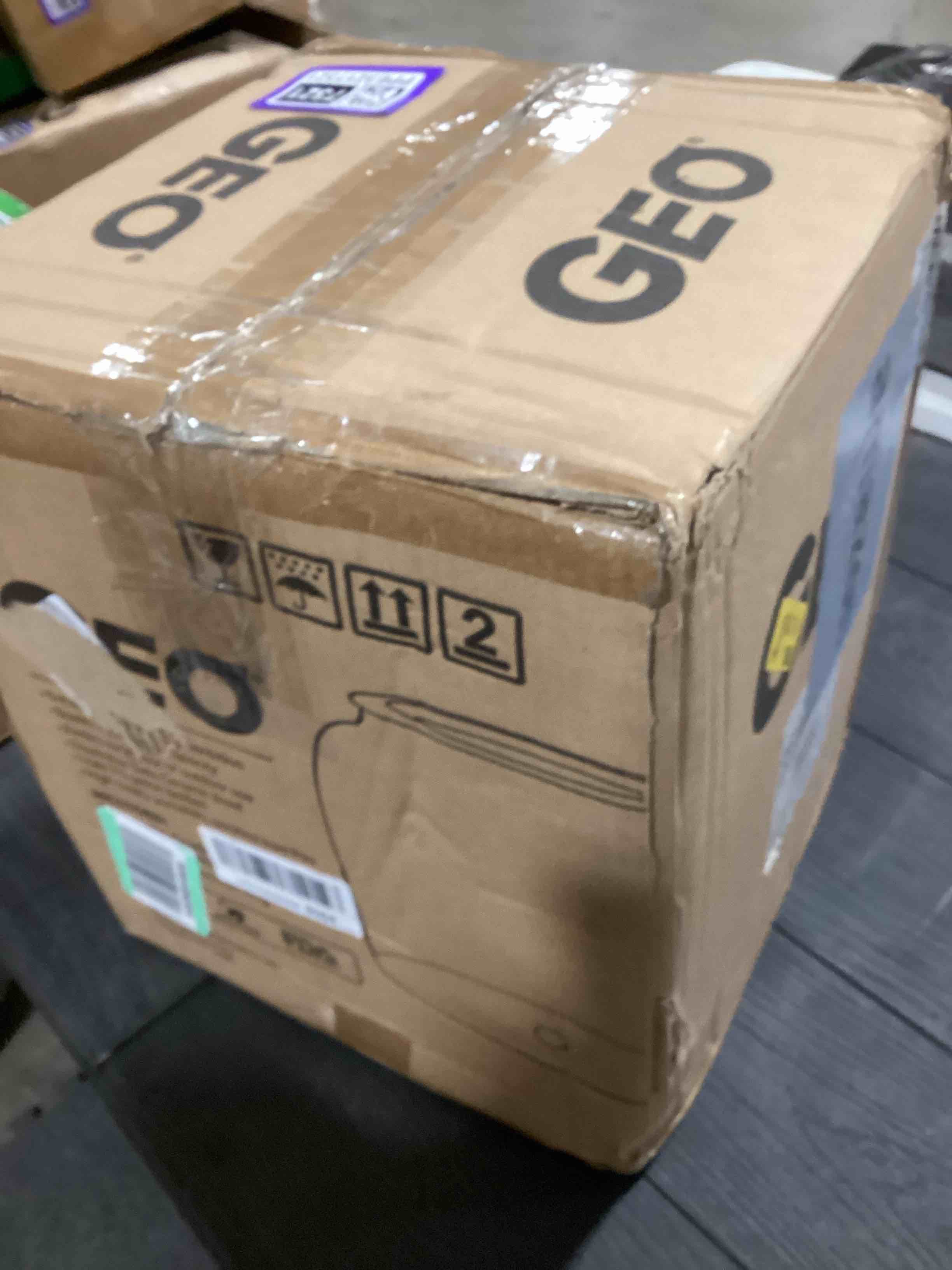 Condition photo showing As Is for Geo Sports Porcelain Ceramic Crock Water Dispenser, Stainless Steel Faucet, Valve and Lid Included. Fits 3 to 5 Gallon Jugs. (Solid Black)