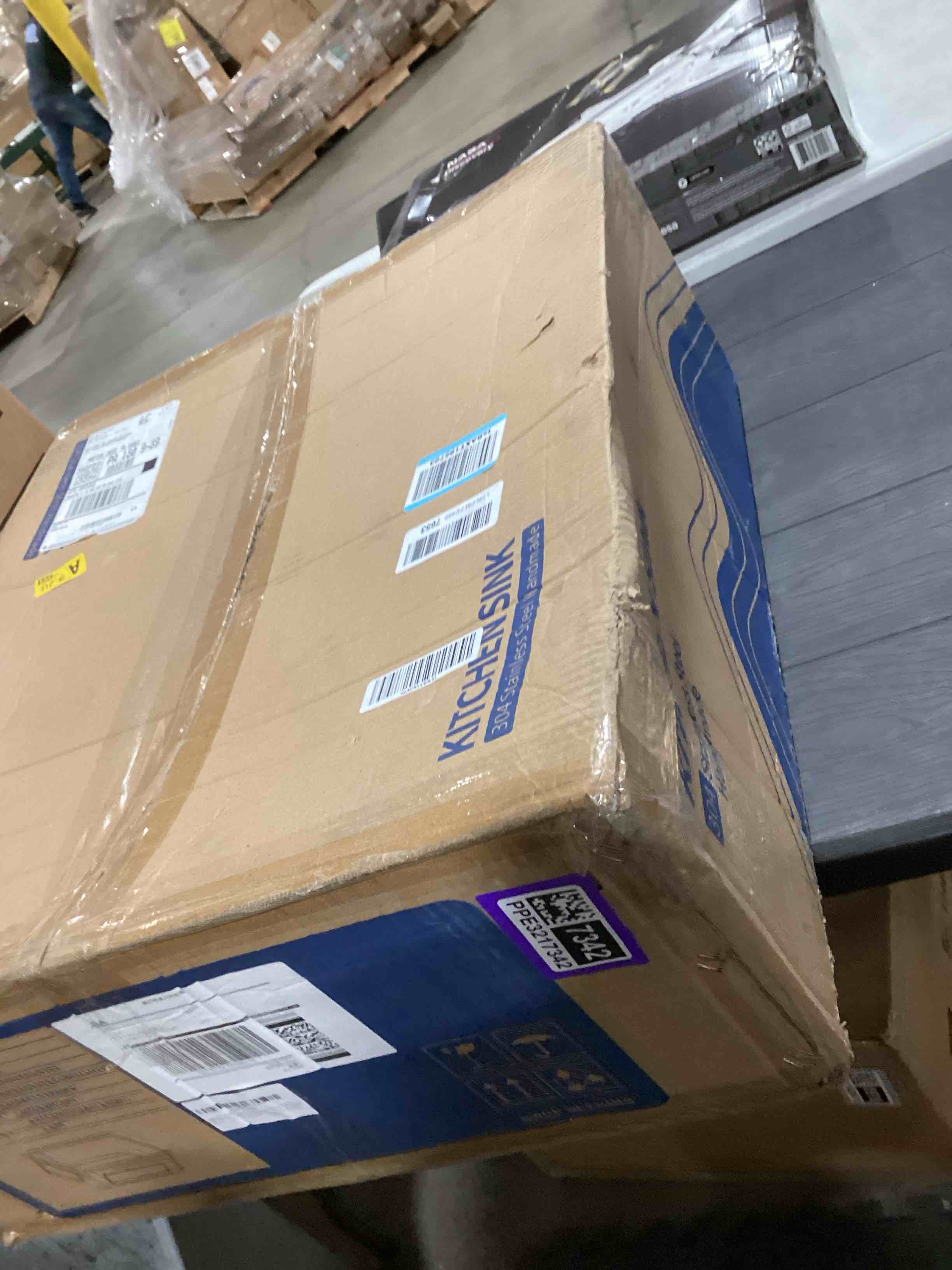 Condition photo showing As Is for MENATT 25 Inch Undermount Kitchen Sink, 25 x 22 Inch 304 Stainless Steel Handmade Single Bowl Kitchen Sink, Brushed D25" x W22" x H9" Brushed