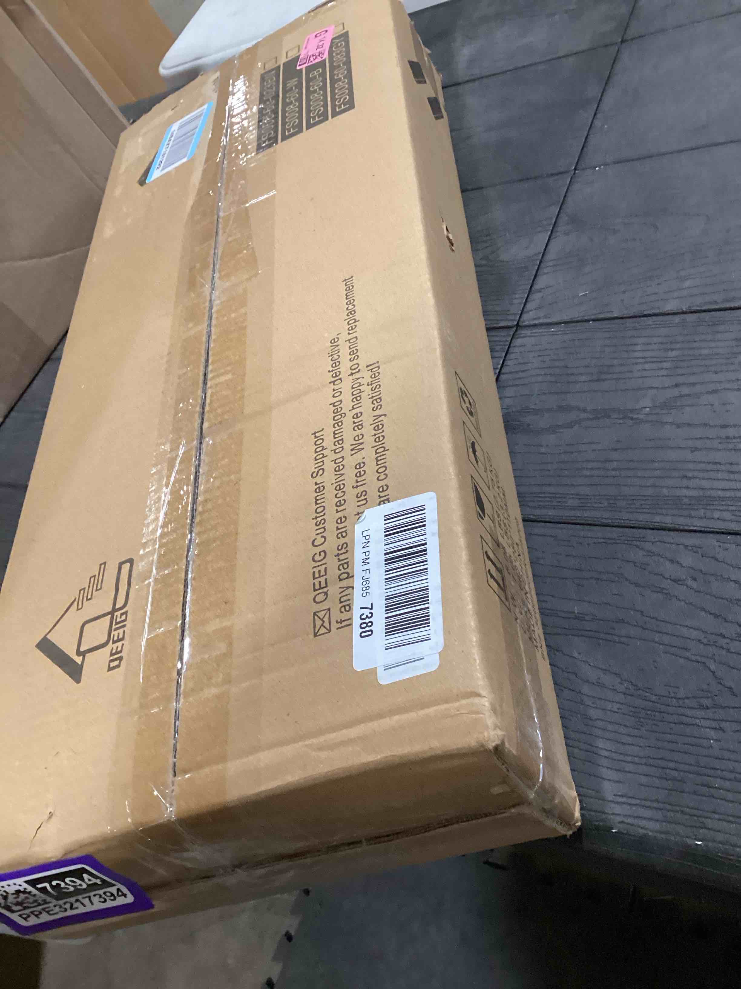 Condition photo showing Good Condition for QEEIG Floating Shelves for Wall 23.6" Long - Wall Mounted Shelf Bathroom Kitchen Living Room Bedroom Farmhouse Home Decor Display Bookshelf Large 23.6 x 9.3 inch Set of 2, Black (008-60B) 23.6" C. Black