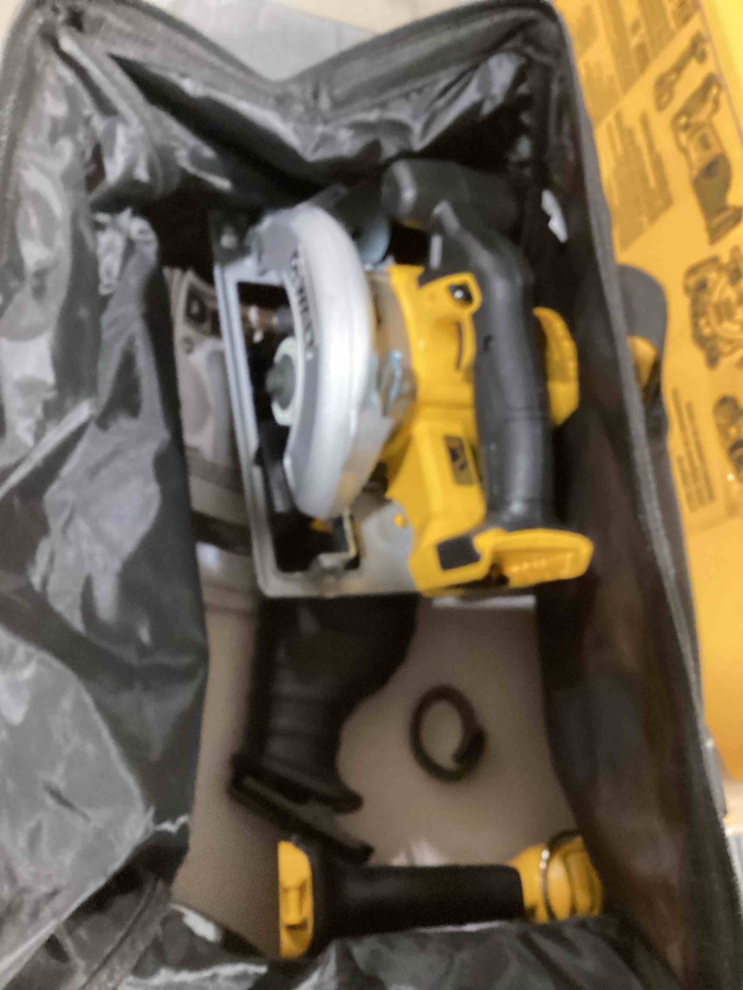 Condition photo showing As Is for DEWALT 20V MAX Power Tool Combo Kit, 4-Tool Cordless Power Tool Set with Battery and Charger (DCK445D1M1)