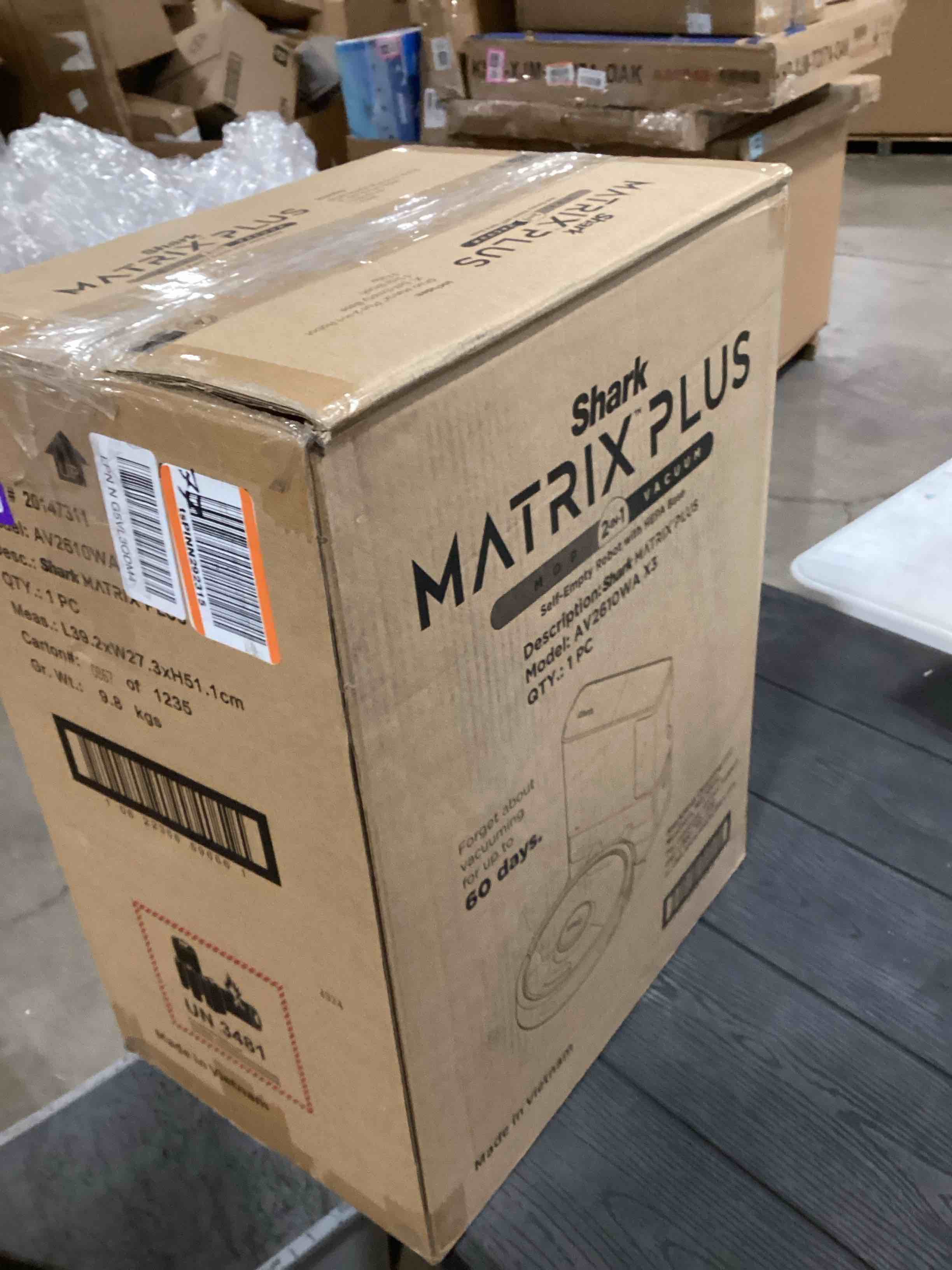 Condition photo showing As Is for Shark Robot Vacuum & Mop Combo, Powerful Suction, Matrix Plus, 60-Day Debris Capacity, HEPA Bagless Self Empty Base, Sonic Mopping, Home Mapping for Pet Hair - Carpets & Hardfloor, AV2610WA Wet and Dry Self-Empty (Gold/Black)