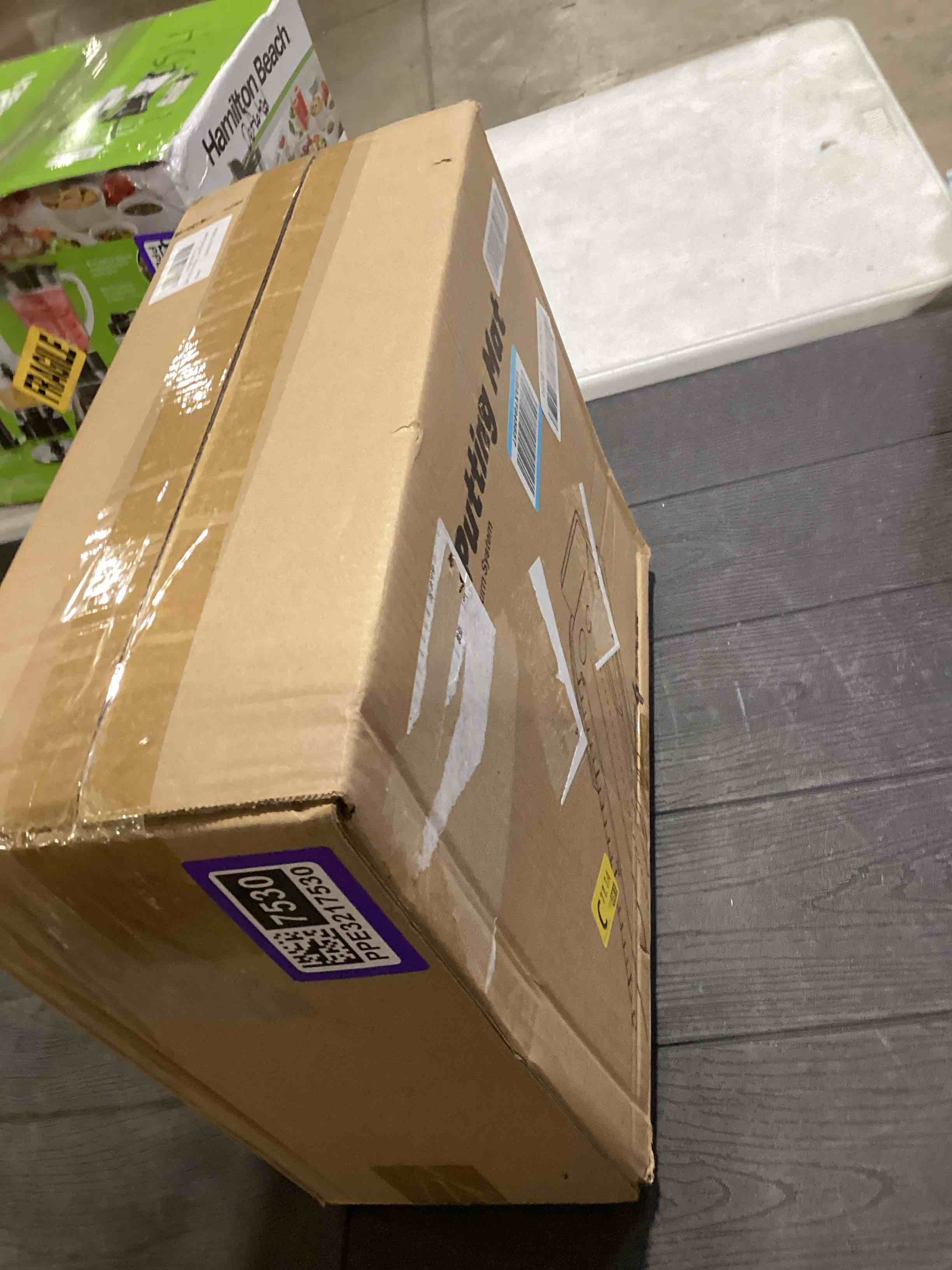 Condition photo showing As Is for SAPLIZE Golf Putting Mat/Putting Green Mat - Adjustable Slope, Trajectory Tracking, Automatic Ball Return & Pong Game Modes |Portable Practice Green for Home, Office, Indoor & Outdoor Entertainment Putting Mat