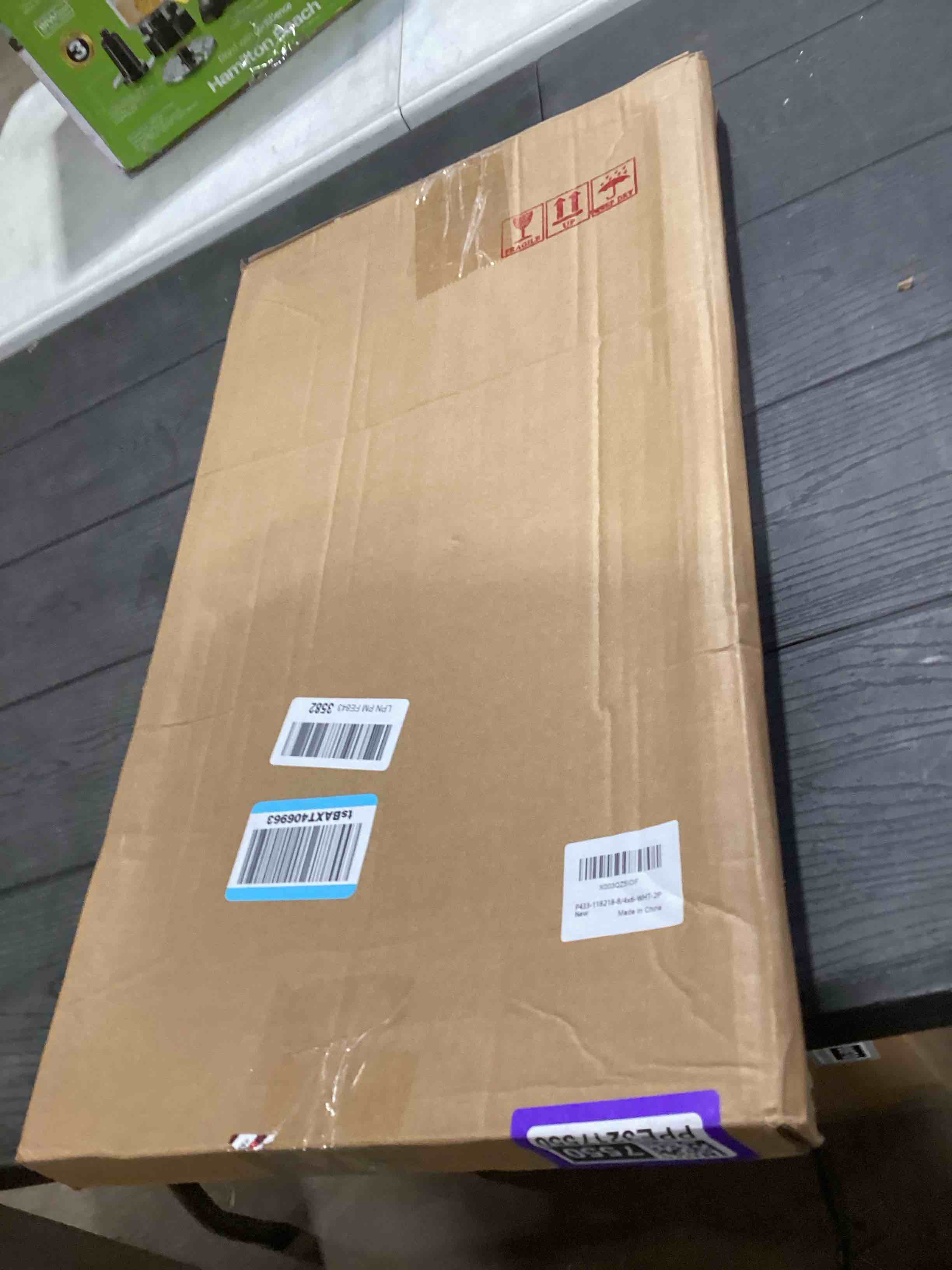 Condition photo showing Good Condition for 8x14 Collage frame with 3 Openings 4X6 Pictures, Multiple Picture Frame with Mat, Wall or Tabletop Decor, Carbonized Brown Wood Grain,2 Pack Carbonized Brown 8x14 - (3 open 4x6)