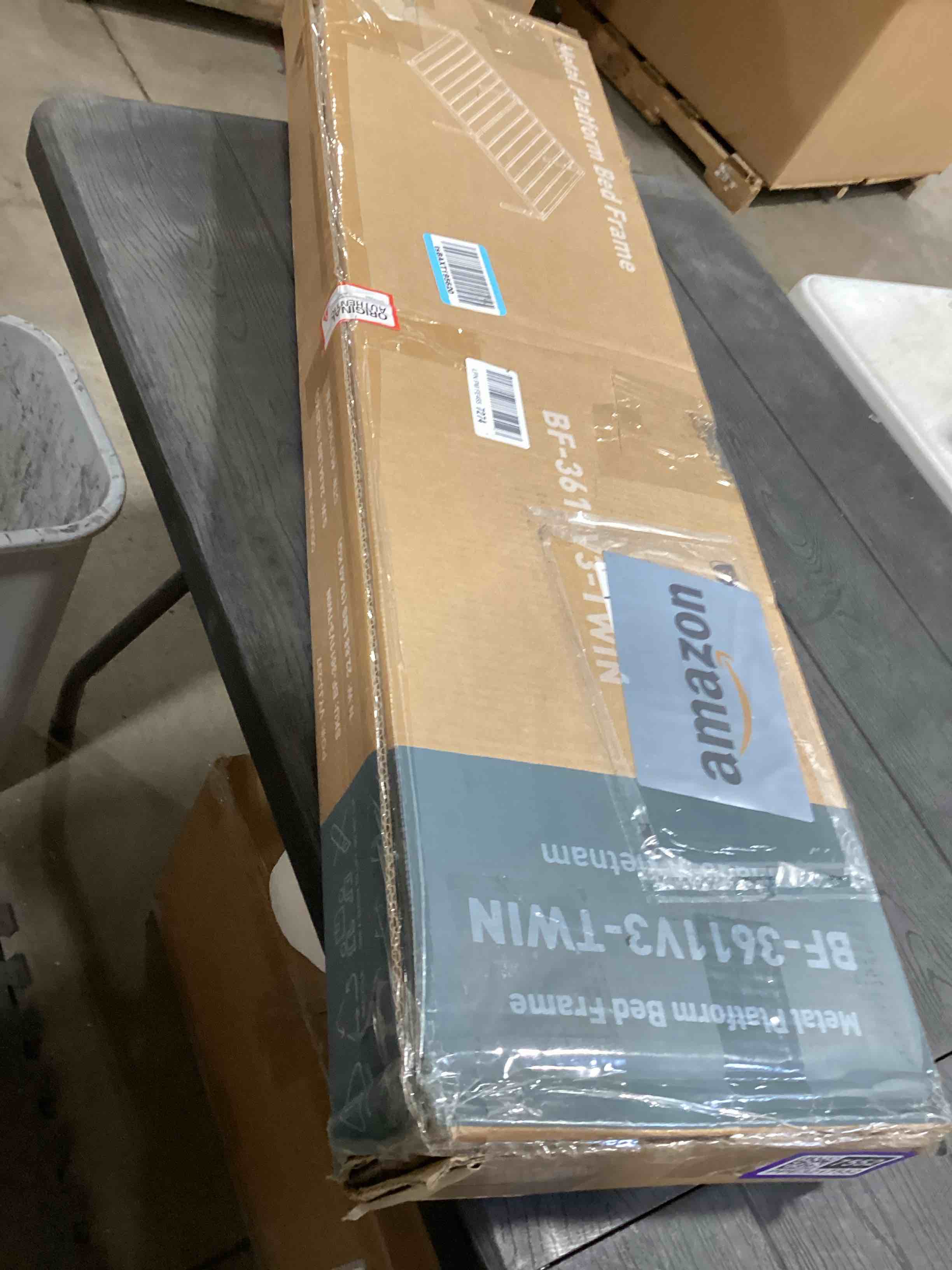 Condition photo showing Good Condition for Sweetcrispy Twin Bed Frame - Heavy Duty Metal Platform Bed Frames Twin Size with Storage Space Under Frame, No Box Spring Needed, 14 Inches, Sturdy Steel Slat Support