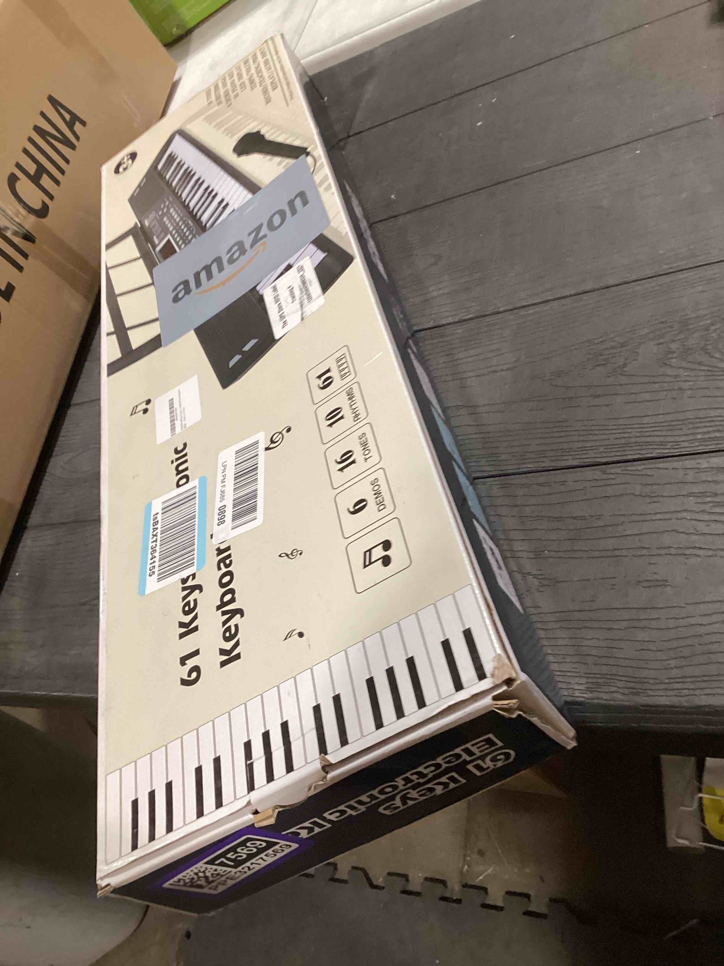 Condition photo showing As Is for 61 key piano keyboard - Electric Keyboard Piano with Microphone, Music Stand, Built-In Speakers - Portable Digital Piano for Beginners, Ideal Gift & Learning