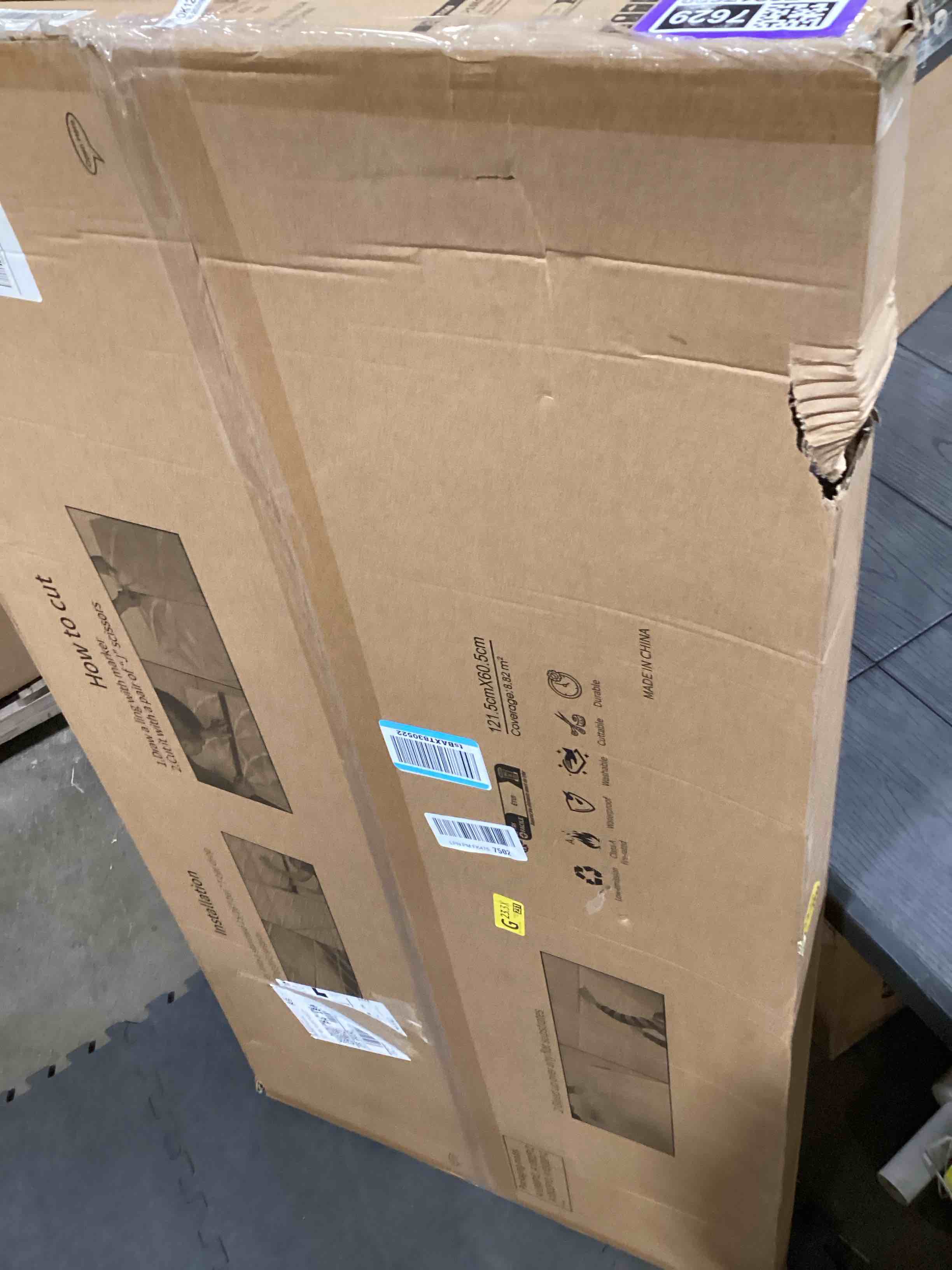 Condition photo showing Good Condition for Art3d 12-Pack Slat Design 3D Wall Panels for Interior Wall Decor, 2x4 FT PVC Decorative Drop Ceiling Tiles - Oak 24 x 48in. Oblong - Oak 12