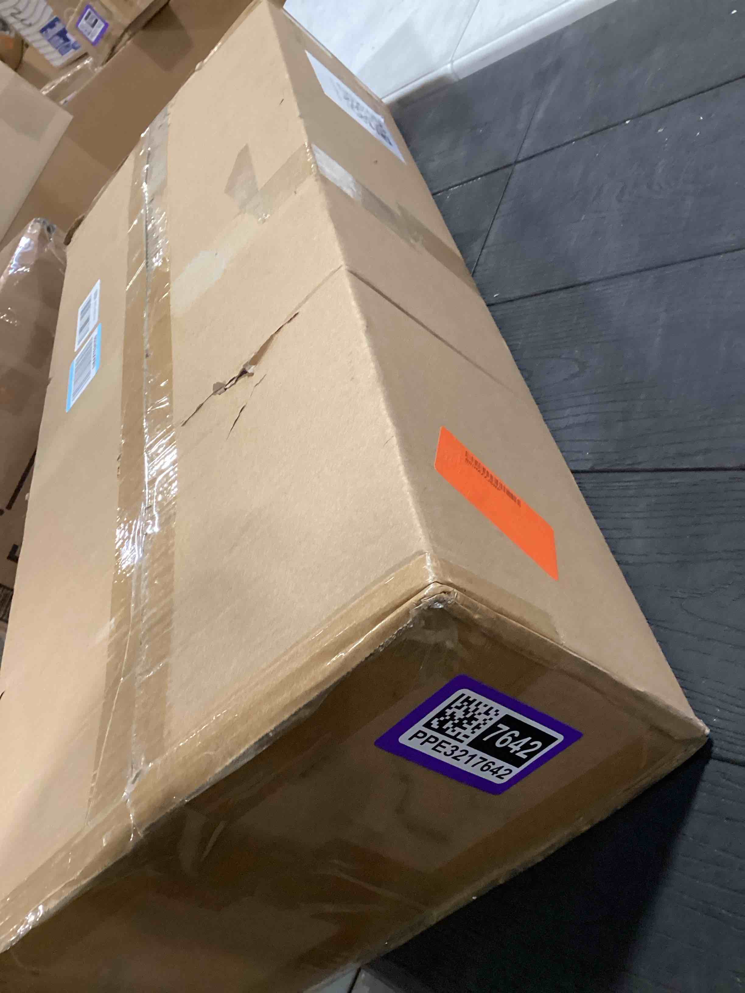 Condition photo showing As Is for 3-in-1 Baby Bouncer Adjustable Wooden Rocker Chair, Ergonomic Design Baby Lounger with Removable Cushion,Seat Belt and Booster, Recliner for Infants to Toddler (Grey)