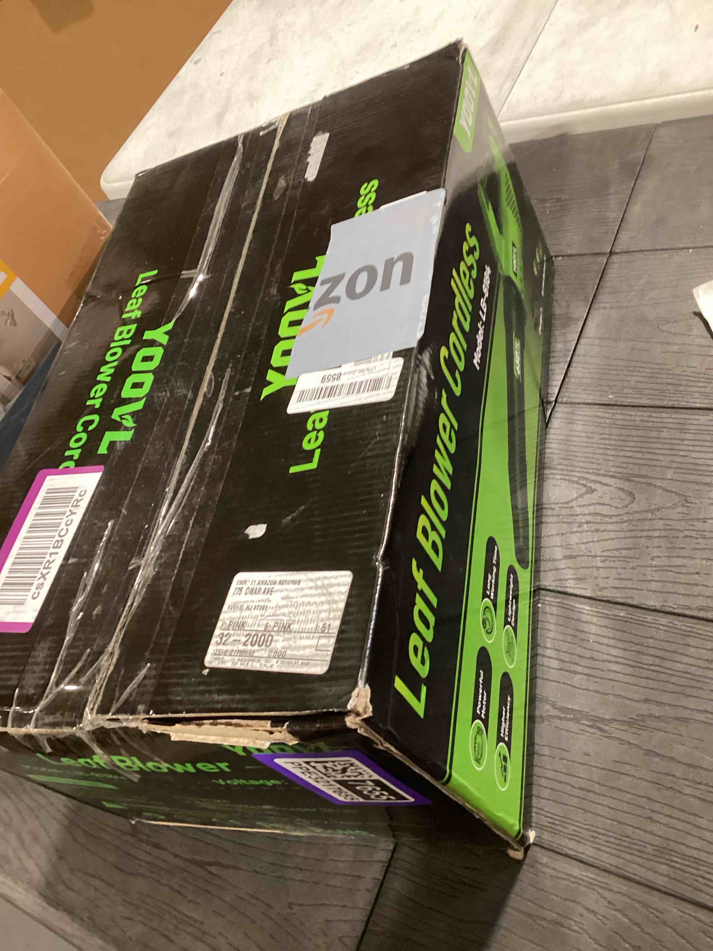 Condition photo showing As Is for Leaf Blower Cordless, 650CFM Electric Leaf Blowers with 2 x 5.2Ah Batteries and Charger, 3 Speed Modes, 1 x Adjustable Shoulder Strap, Powerful Blowers for Lawn Care, Patio, Dust, Blowing Leaves Plastic A-Green