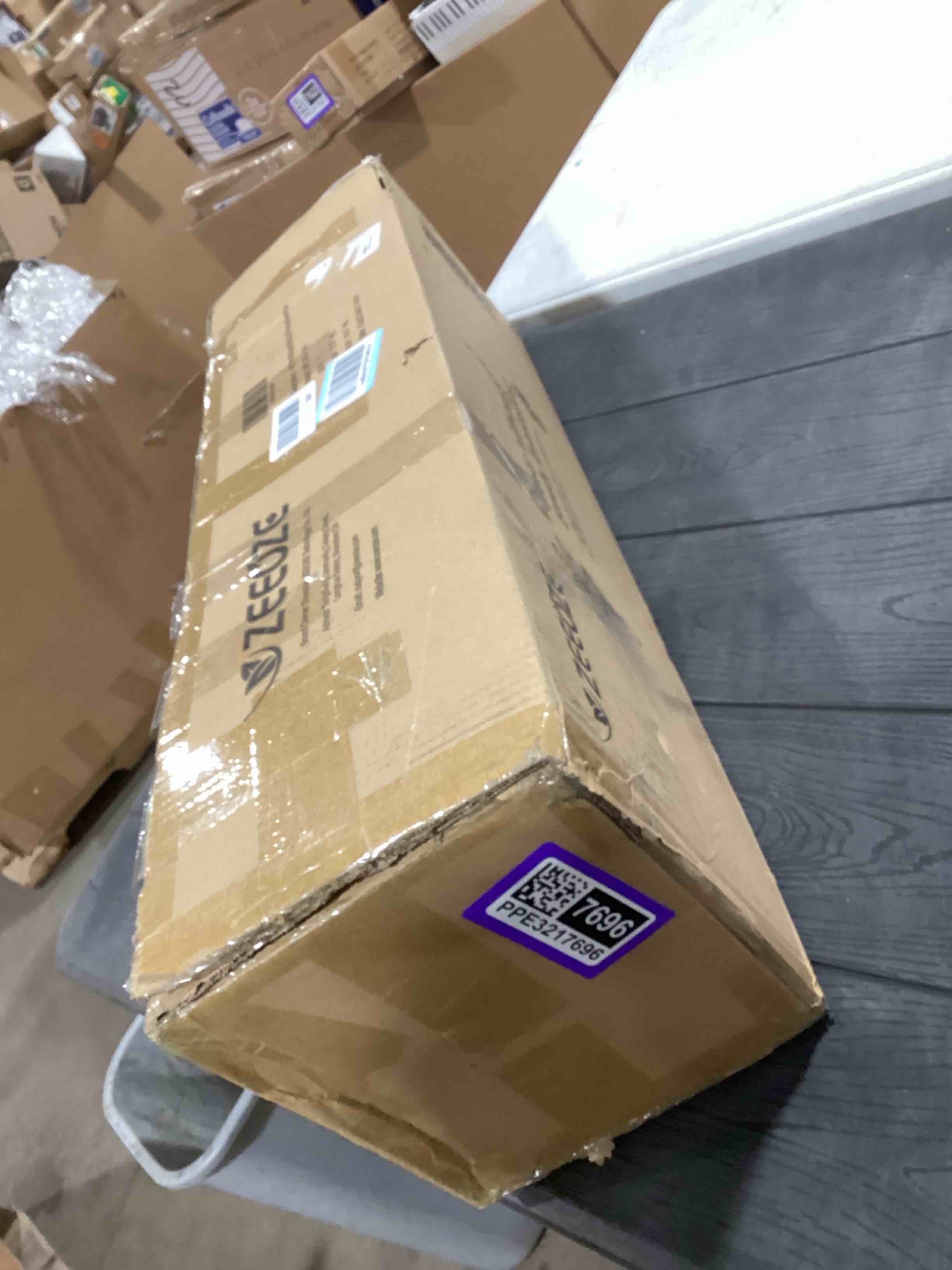 Condition photo showing As Is for Artificial Bird of Paradise Plant 4Ft Tall Fake Tropical Palm Tree Large Fake Plants with 9 Silk Banana Leaves Faux Plant Indoor Decor Trees with White Pot for Home Bedroom Living Room Office 1 4ft