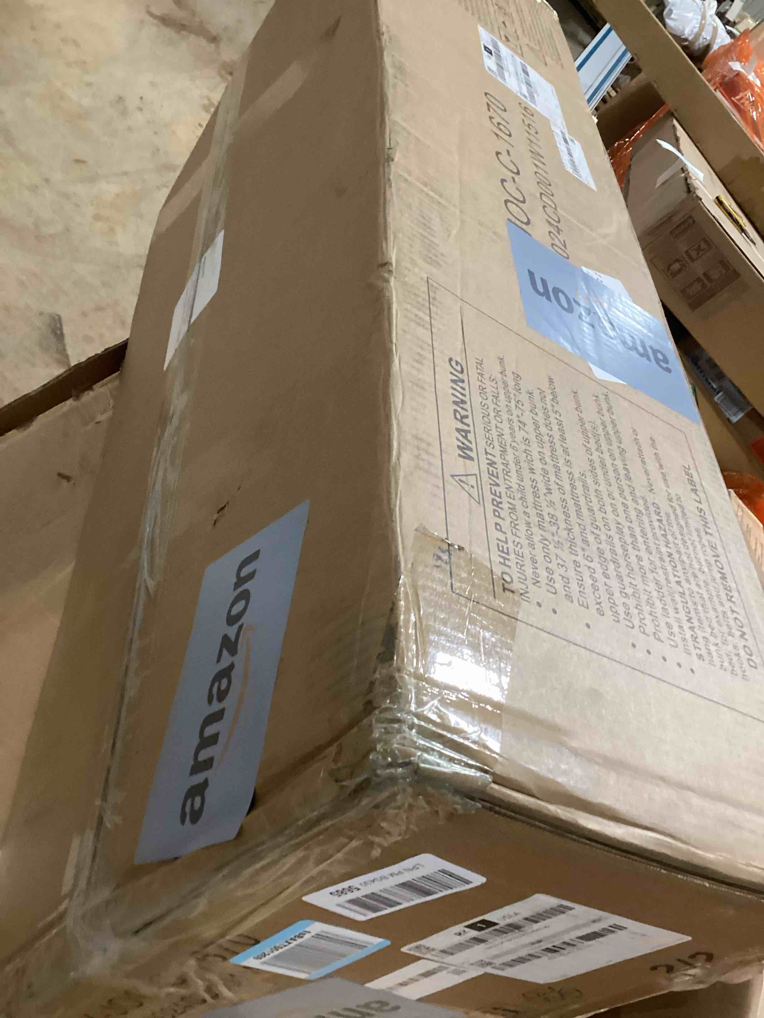 Condition photo showing Good Condition for INCOMPLETE..Twin Loft Bed with Mattress, Dual-Access Bed, Pull-Out Folding Bed & Desk, Heavy Duty Metal Bunk Bed Frame with Safety Guardrails, Charging Station & Adjustable Shelves (Dark Black)