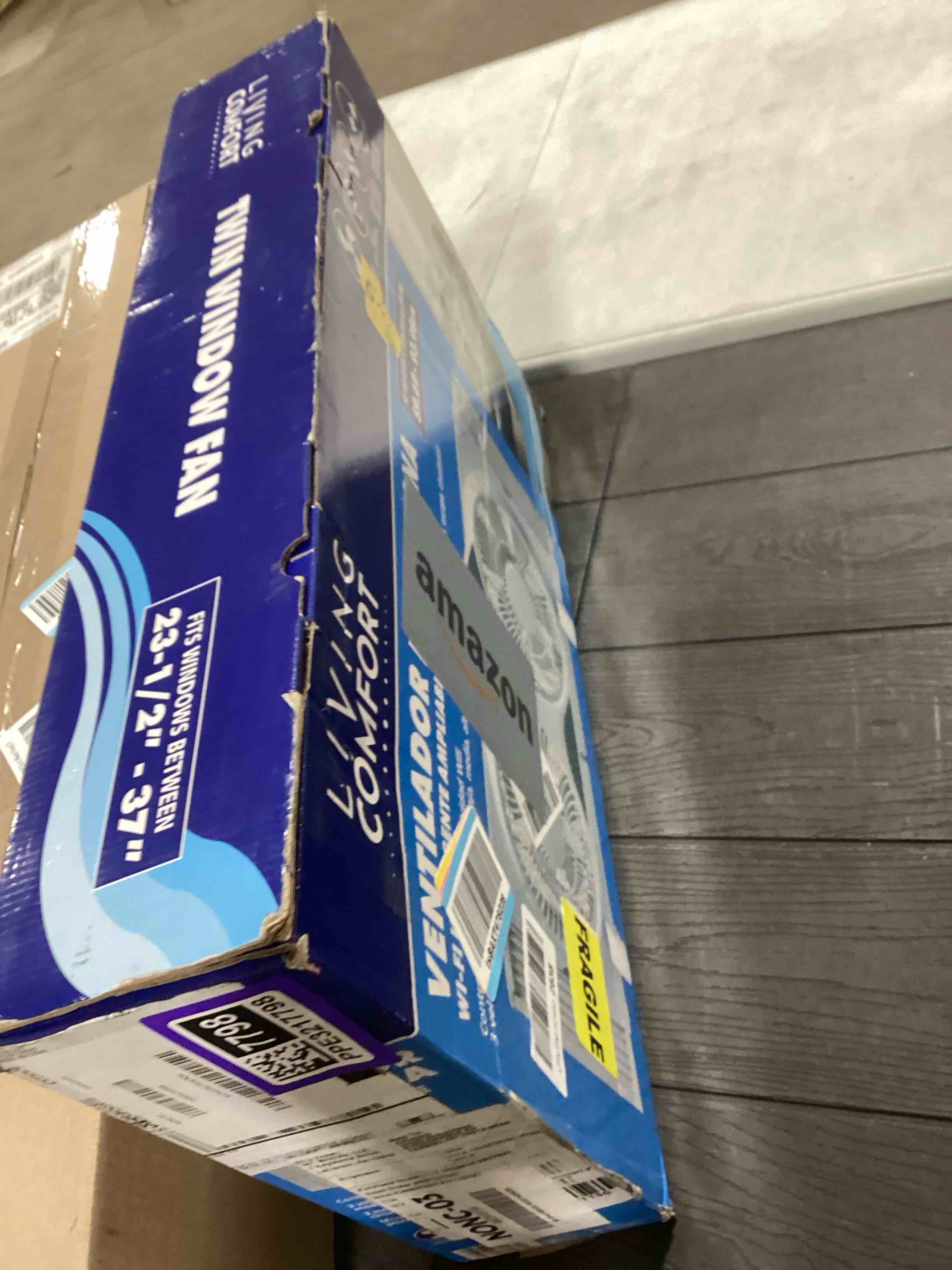 Condition photo showing Good Condition for Comfort Zone 9-Inch Window Fan with Dual 3-Speed Fans, Auto-Locking Expanders, 3 Modes (Cool, Circulate, Exhaust), Wi-Fi App Control, Fabric Cover & Bug Screen White 3-Speed w/WiFi