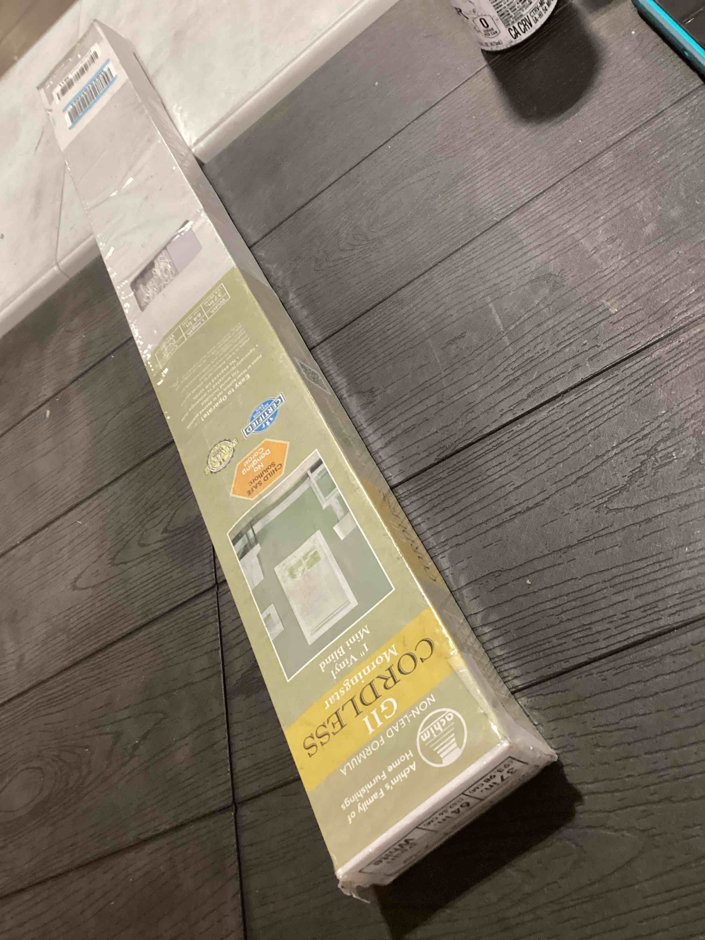 Condition photo showing Good Condition for Cordless Light Filtering Mini Blind - 37 Inch Width, 64 Inch Length, 1" Slat Size - Pearl White - Cordless GII Morningstar Horizontal Windows Blinds for Interior by Achim Home Decor 37"W x 64"H Pearl White