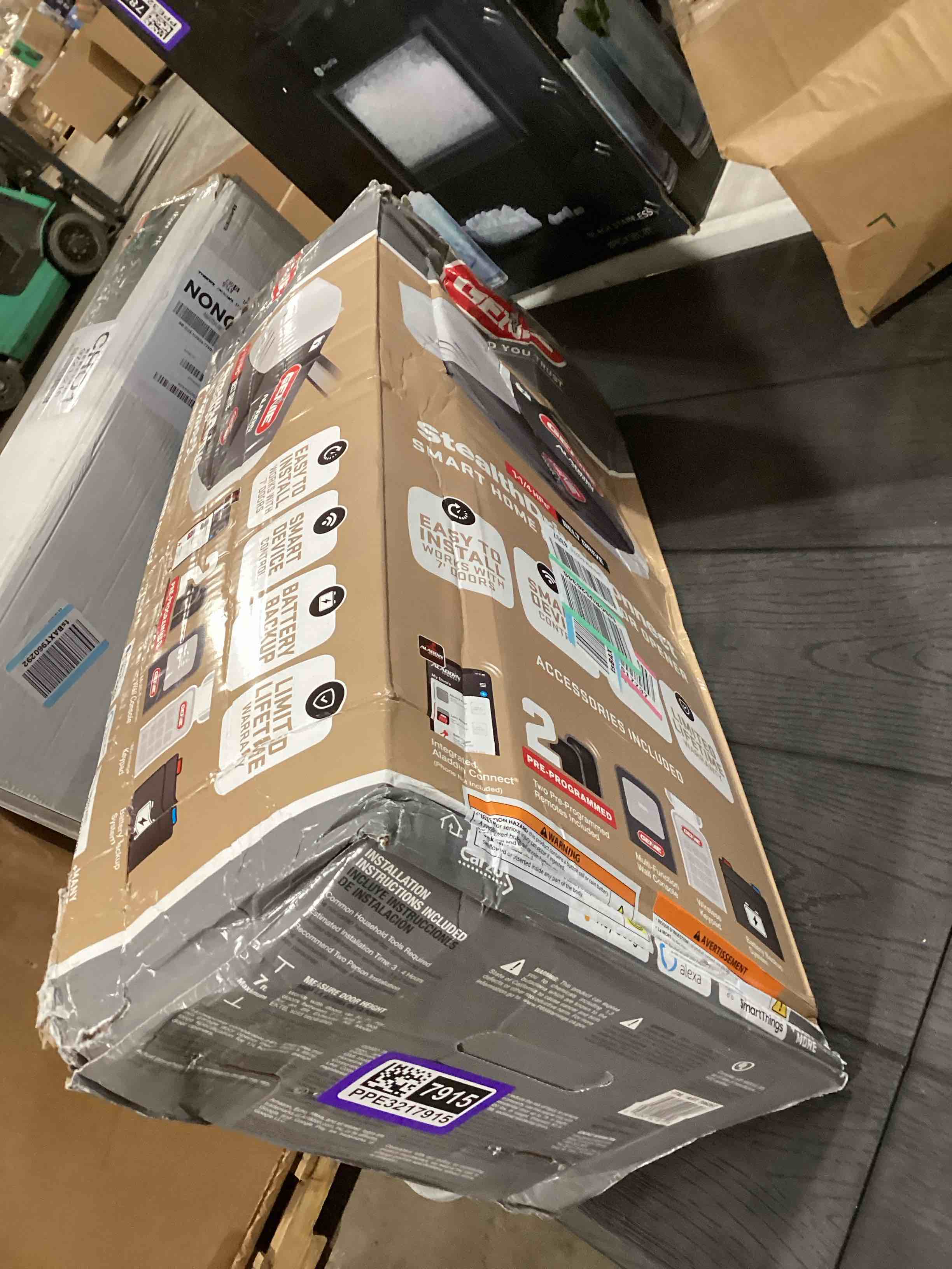 Condition photo showing As Is for Genie StealthDrive 7155 Connect Smartphone-Controlled Belt Drive Garage Door Opener - 1 Each