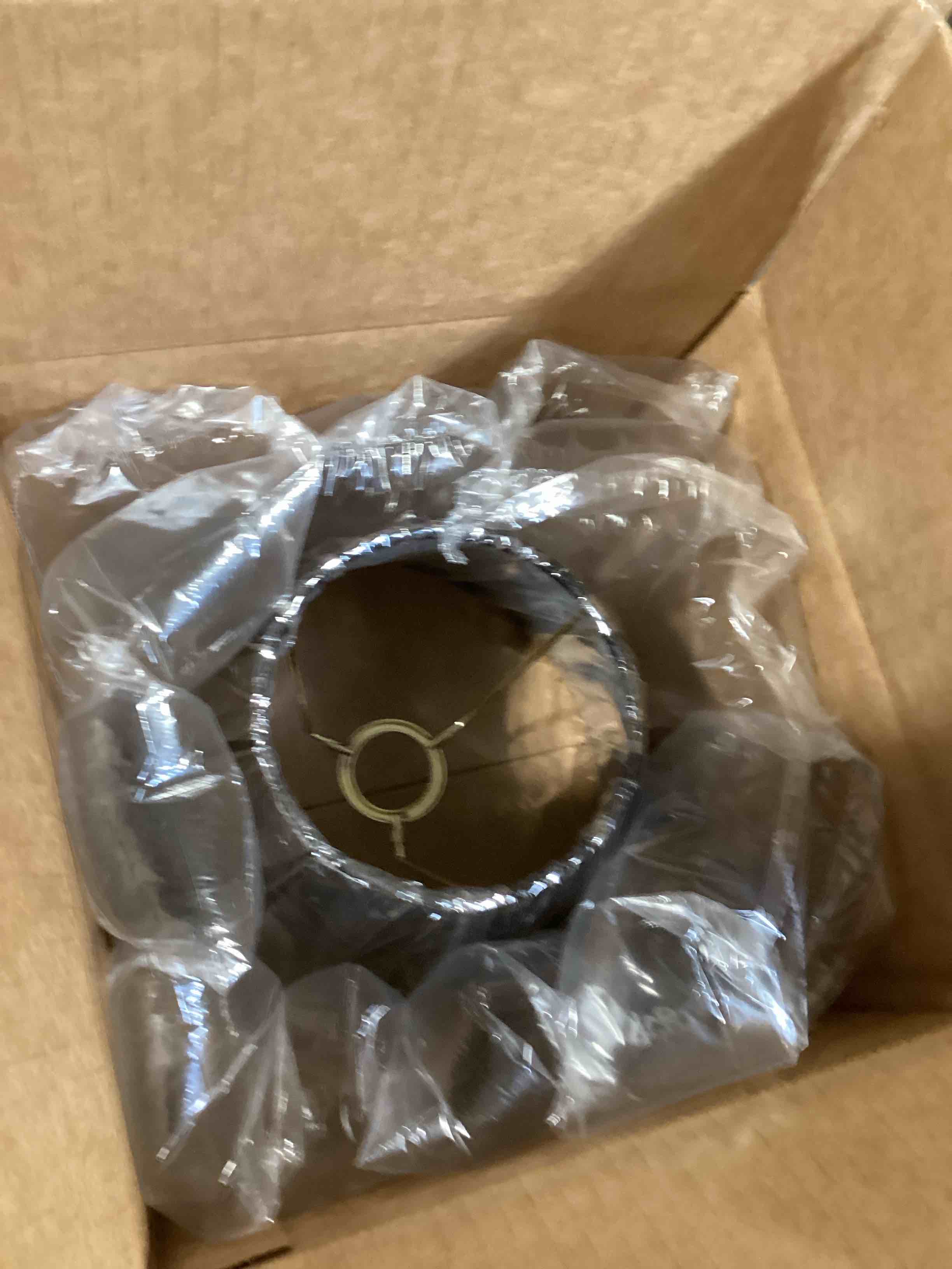 Condition photo showing Good Condition for Aspen Creative 56019, Empire Uno Lamp Shade in Black, 5" Top x 9" Bottom x 7" Slant Height, Slip UNO 33mm