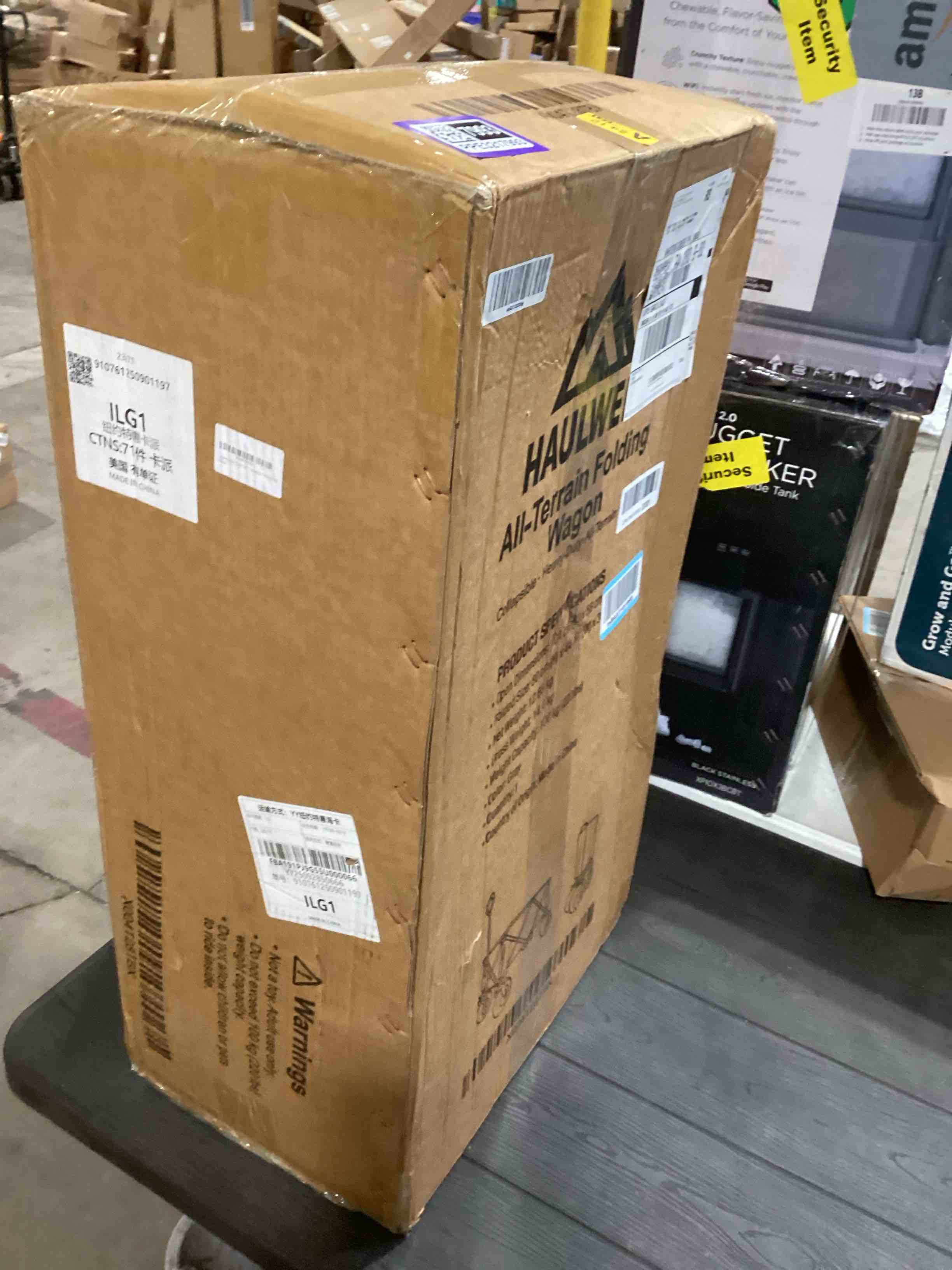 Condition photo showing Good Condition for Beach Wagon for Sand with Big Wheels | All Terrain Folding Utility Cart | Collapsible Heavy Duty Wagon Cart for Kids, Beach and Camping | Haulwell Gray