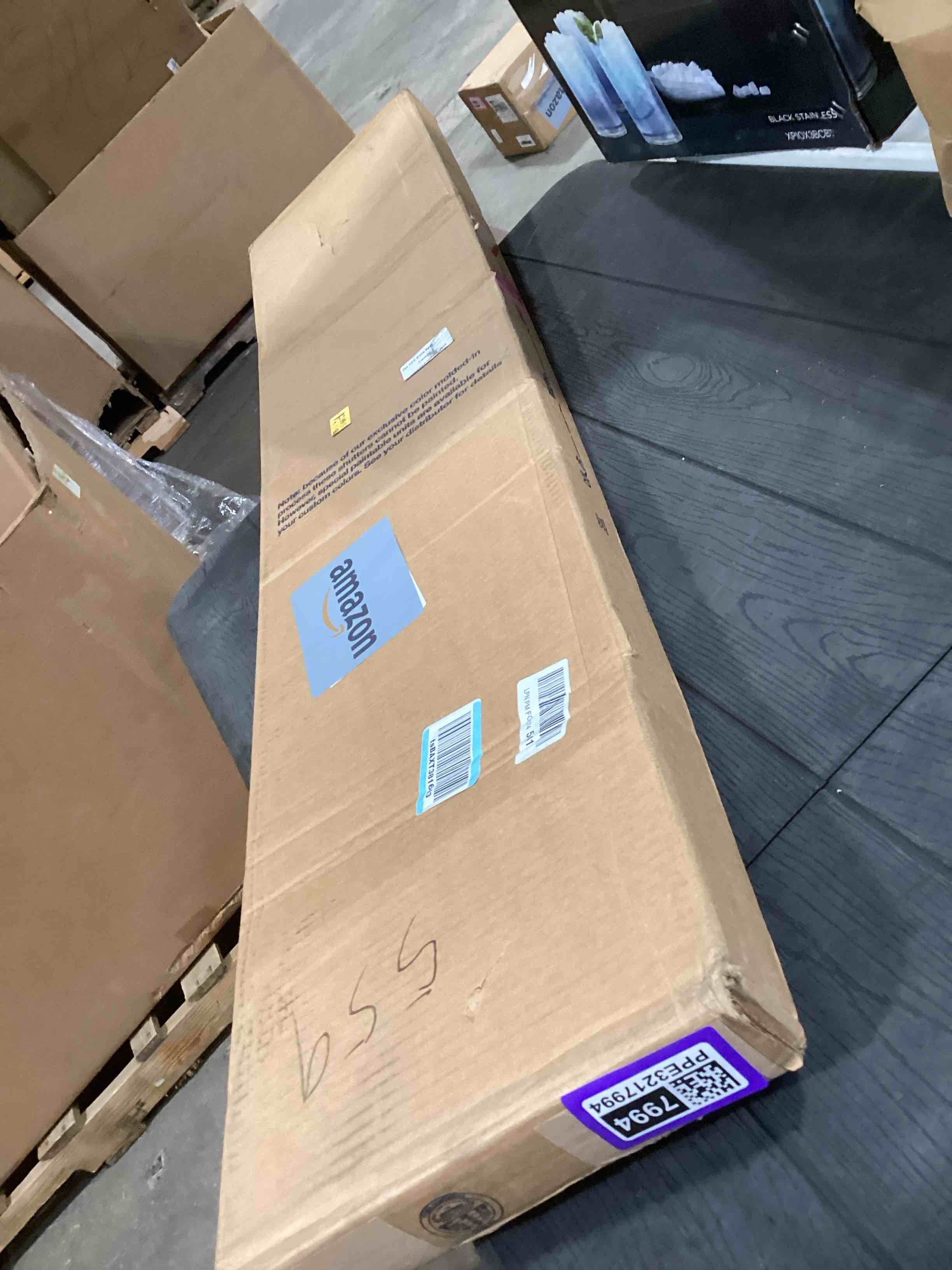 Condition photo showing As Is for Ekena Millwork Lifetime Vinyl LP2S12X05500BL Standard Two Equal Panel Vinyls, Raised Panel Vinyl Shutters, w/Installation Shutter-Lok's & Matching Screws (Per Pair), 12"W x 55"H, Black 002 - Black 12-in. W x 55-in. H