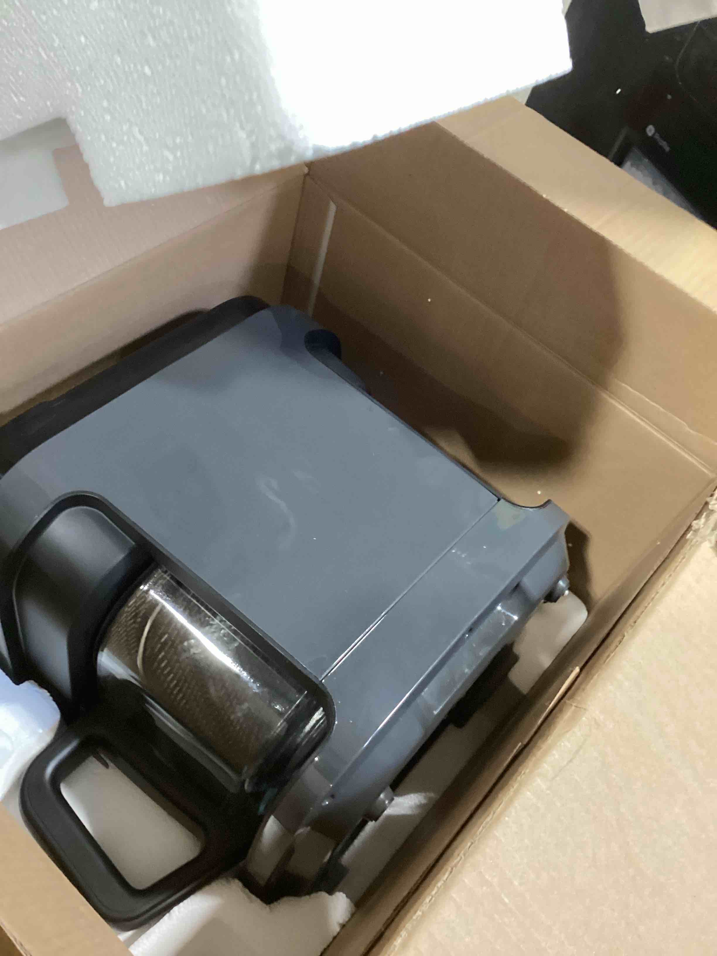 Condition photo showing Good Condition for Nutrichef 5.8 Quart Air Fryer | 8-1 Preset Cook Modes | Transparent Fry Bowl for Best Cooking Results | Cook Shrimp, Steak, Fries, Wings, Chicken & More | Precise Temperature Control & Time | Grey