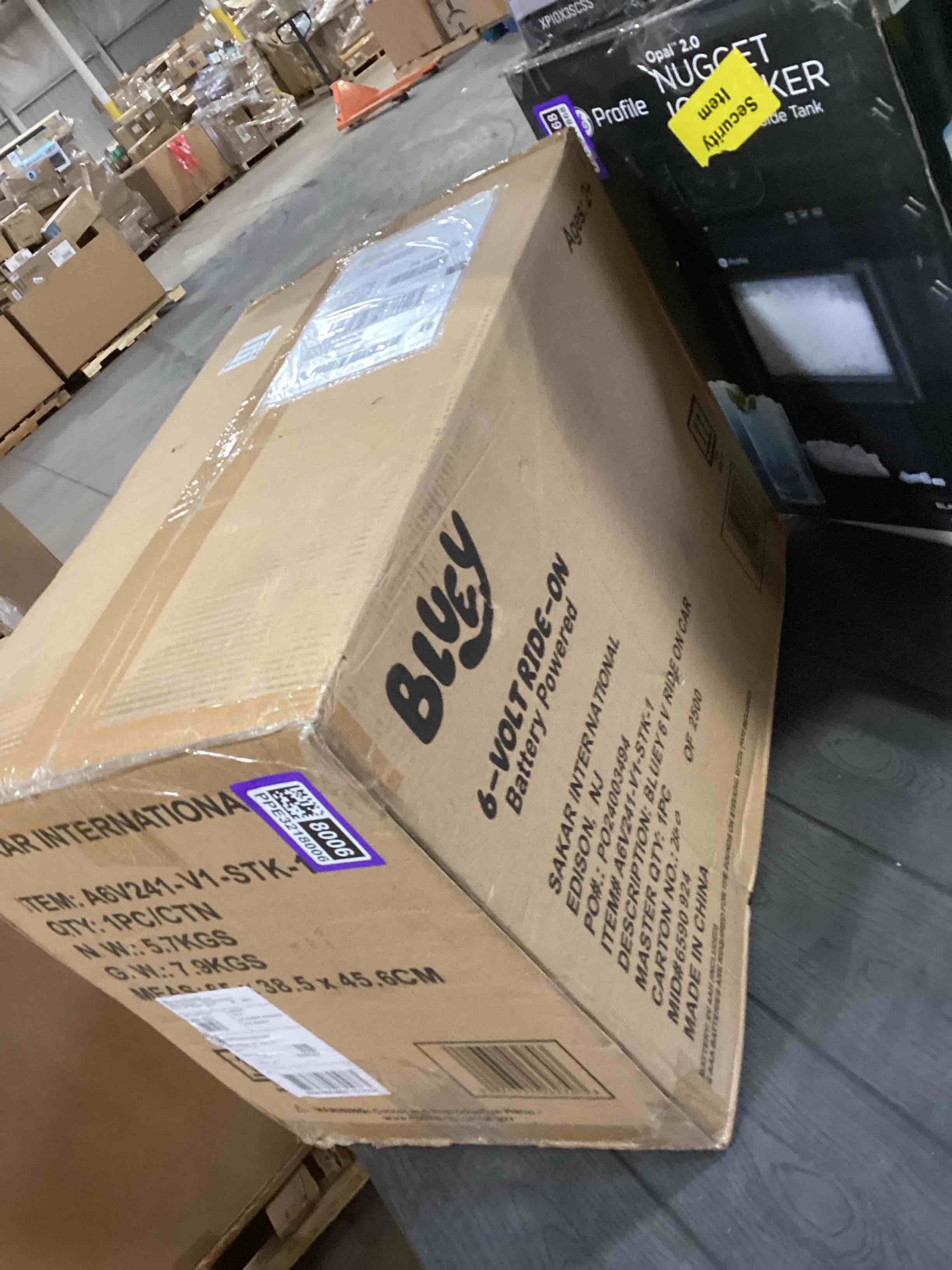 Condition photo showing Good Condition for Bluey 6V Ride On Car for Toddlers - Interactive Electric Car for Kids with Sound Effects & Music, Riding Toy for Boys & Girls, Includes 6V Rechargeable Battery & Charger