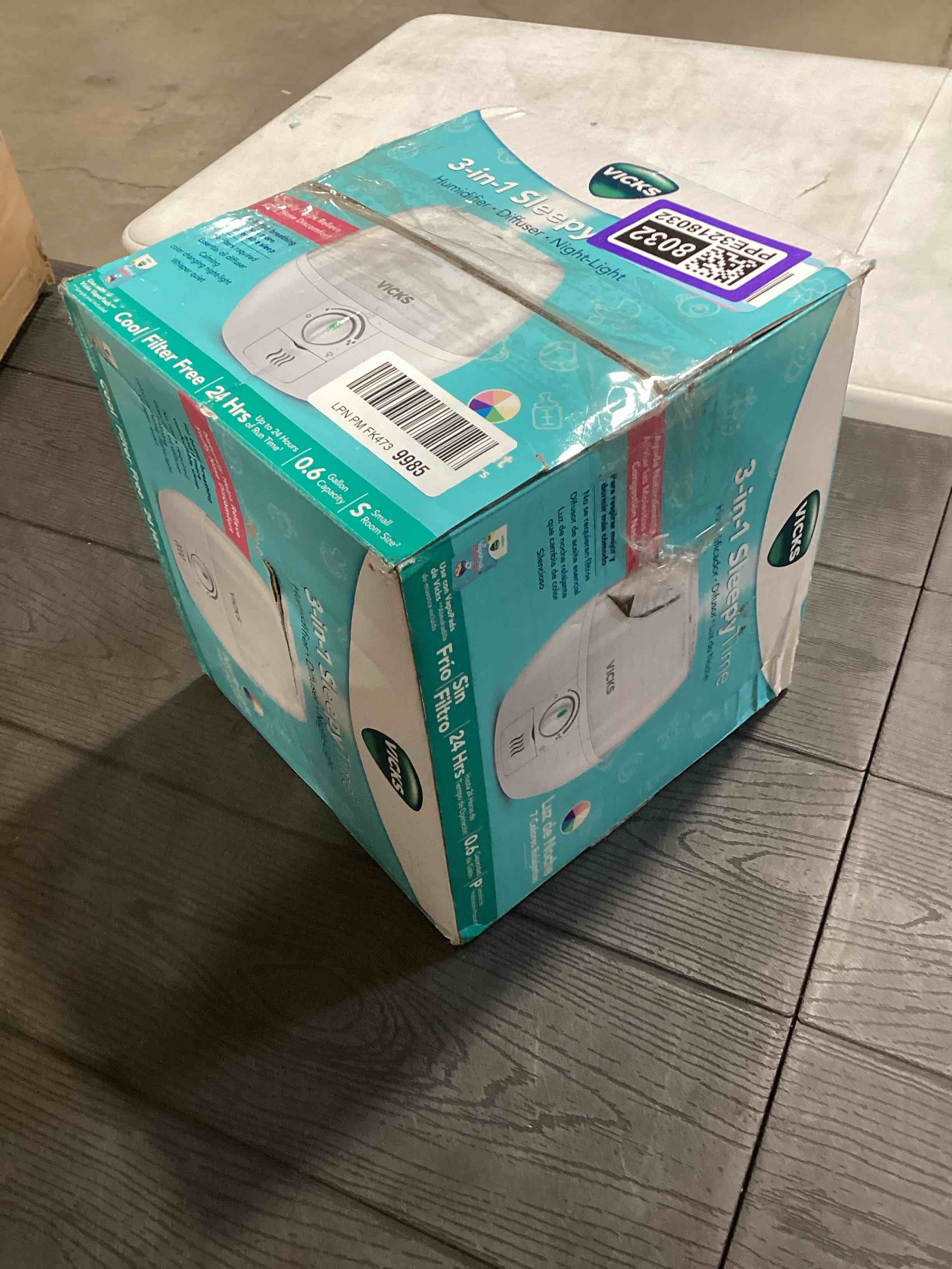 Condition photo showing As Is for Vicks 3-in-1 SleepyTime Humidifier, No. 1 Brand Recommended by Pediatricians*. Cool Mist Humidifier with Night-Light, and Essential Oil Diffuser for Baby and Kids rooms. Visible Cool Mist, White.