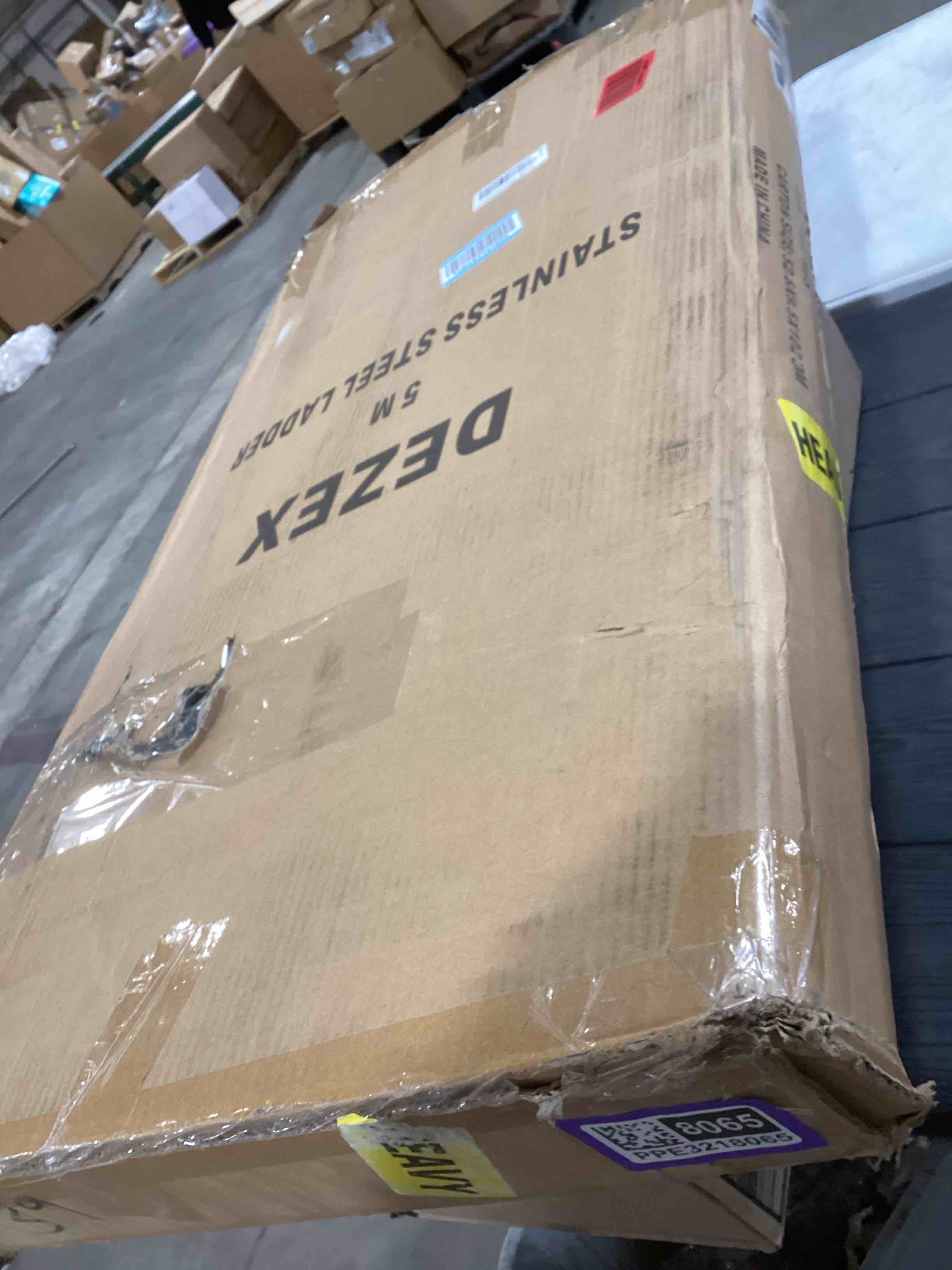 Condition photo showing Good Condition for Telescoping Ladders 16.5 FT Stainless Steel Extension Ladders - Multi-Button Retraction Collapsible Ladder for Home,RV,Loft, Lasts 375 LBS with Balance Bar,2 Triangle Stabilizers and Wheels 16.5FT?Multi Button? Stainless Steel