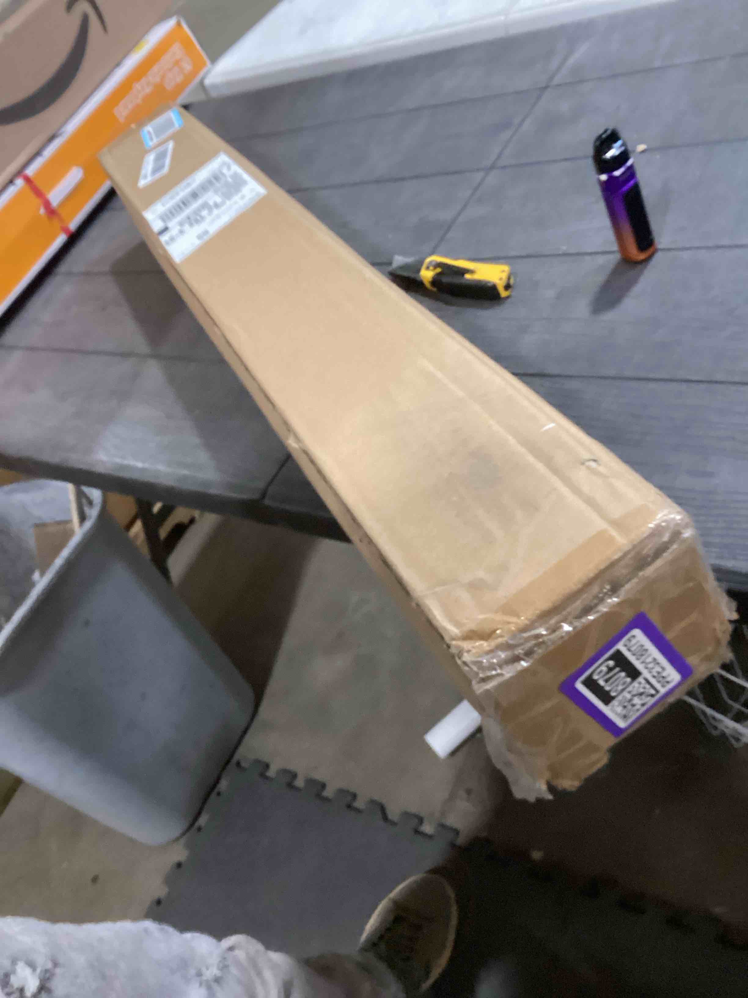 Condition photo showing Good Condition for LazBlinds Cordless Bamboo Roman Shades, Privacy Blinds for Interior Windows, Room Darkening Roll Up Bamboo Blinds for Home & Patio, 36" W x 64" H, Eastfield Teak Pricacy - Eastfield Teak 36" W x 64" H