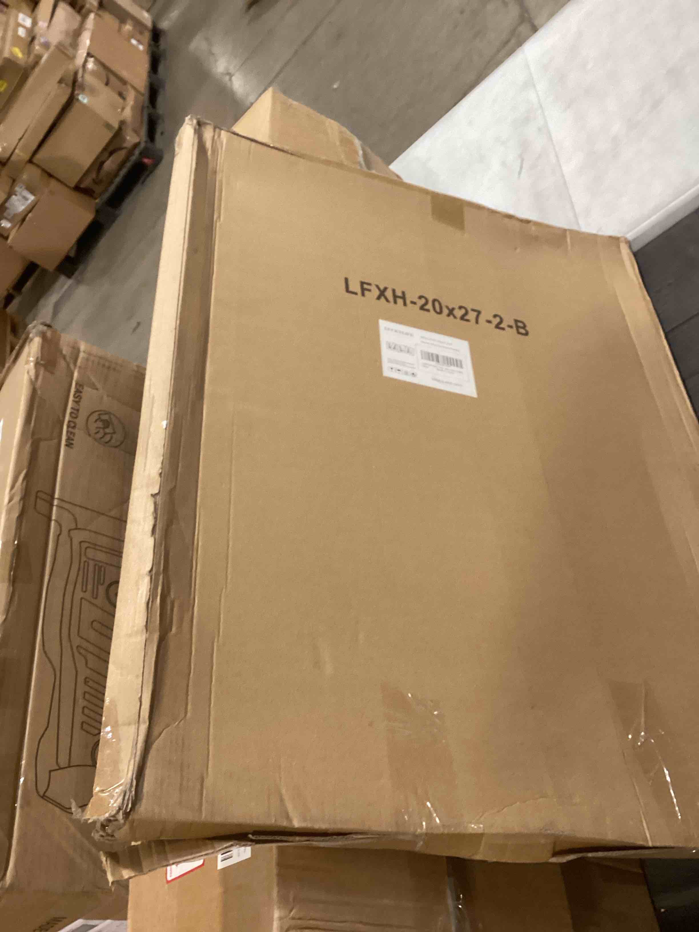 Condition photo showing As Is for LUCKYLIFE 20x27 Picture Frame, Wall Hanging Puzzle Poster Frames, Display Pictures 20 x 27 without Mat, Pack of 2, Black Black 20x27