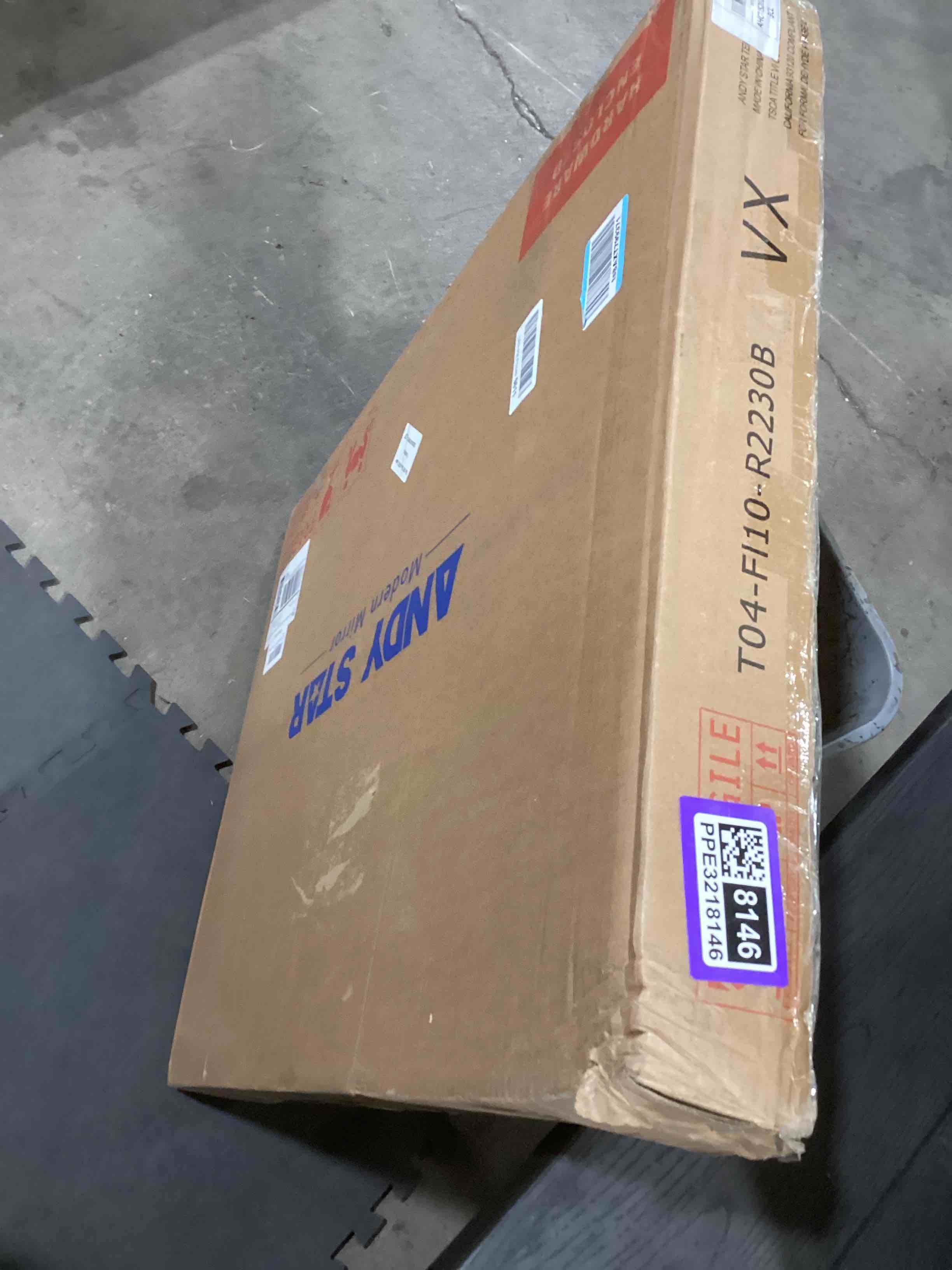 Condition photo showing Good Condition for ANDY STAR Hand-Forged Black Bathroom Mirrors for Wall, 22x30 Inch Vintage Solid Steel Metal Frame Bathroom Vanity Mirror, Antique Rounded Rectangle Wall Mirror, Hangs Horizontally or Vertically Black 30"L x 22"W