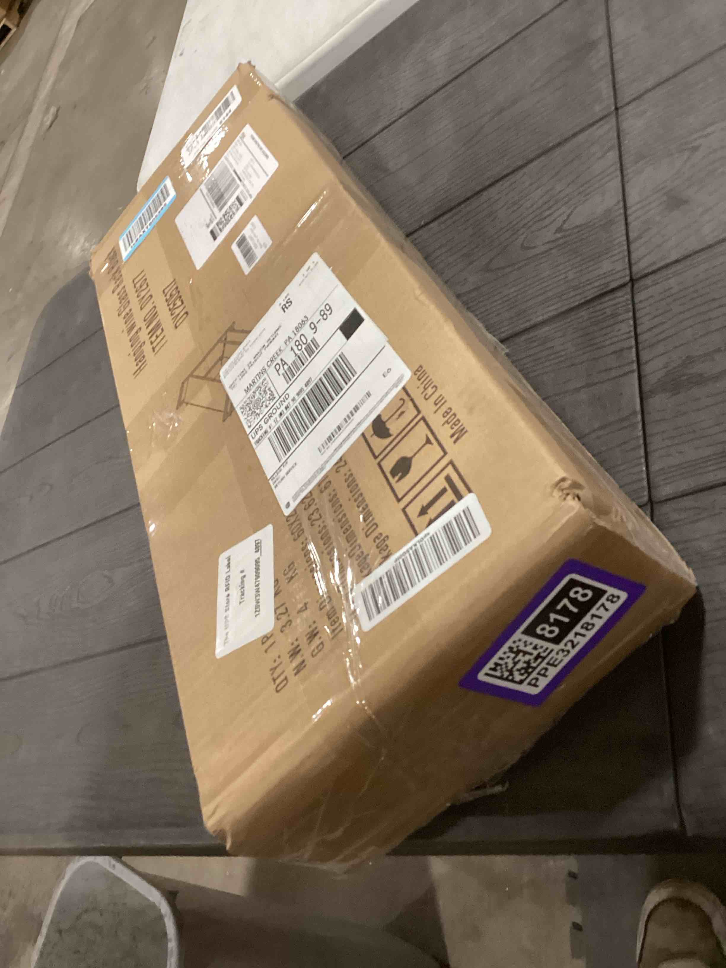 Condition photo showing Good Condition for Dokser Wine Rack Wall Mounted 2 Tier Shelf, Wall Wine Rack with Rustic Wood & Industrial Iron Frame, Wine Bottle Holder for Kitchen, Dining Room, Home Bar Decor (Black) Short Black