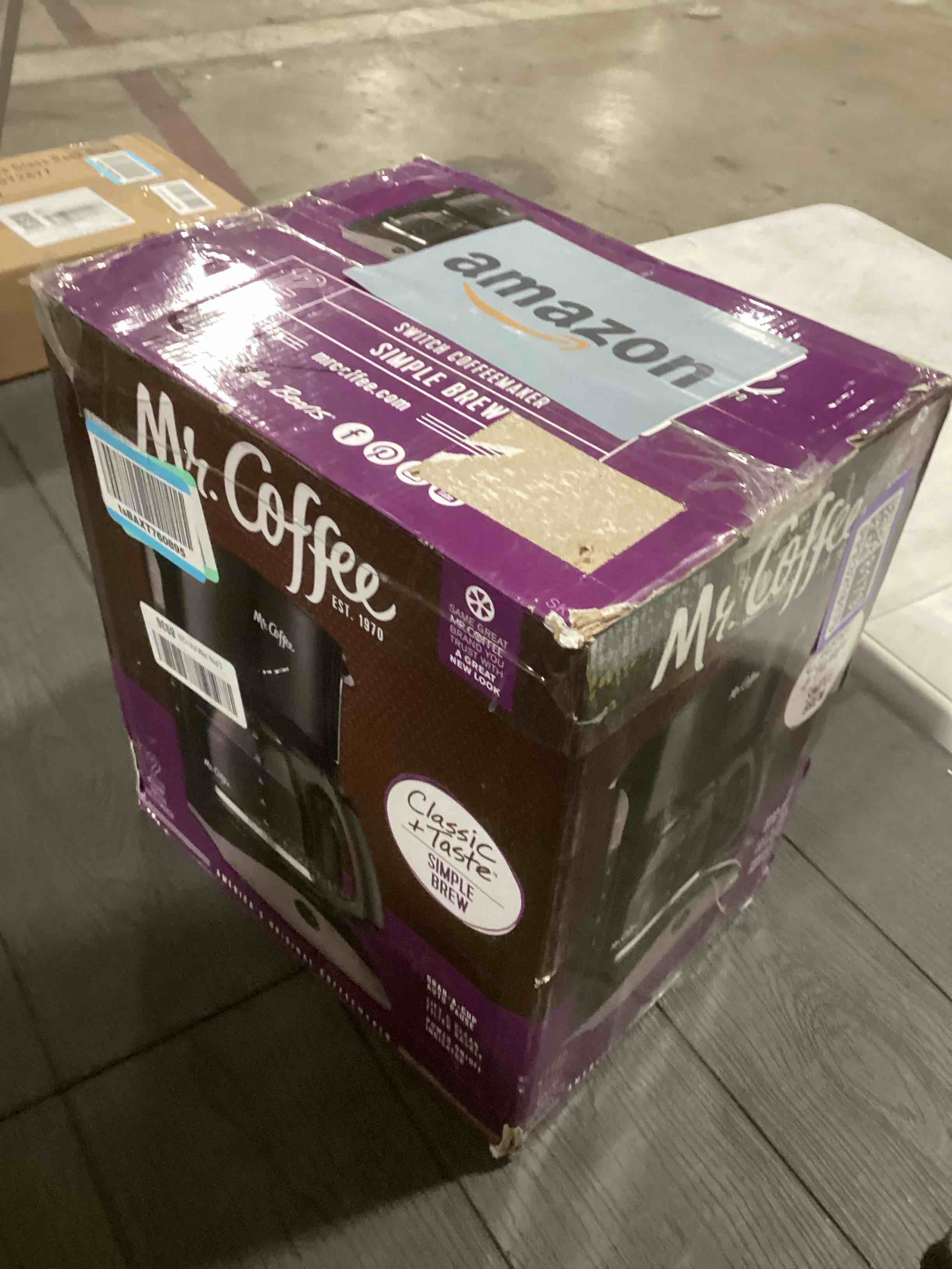 Condition photo showing As Is for Mr. Coffee Black Coffee Maker, 12 Cups, with Auto Pause and Glass Carafe, Perfect for Home and Office Use