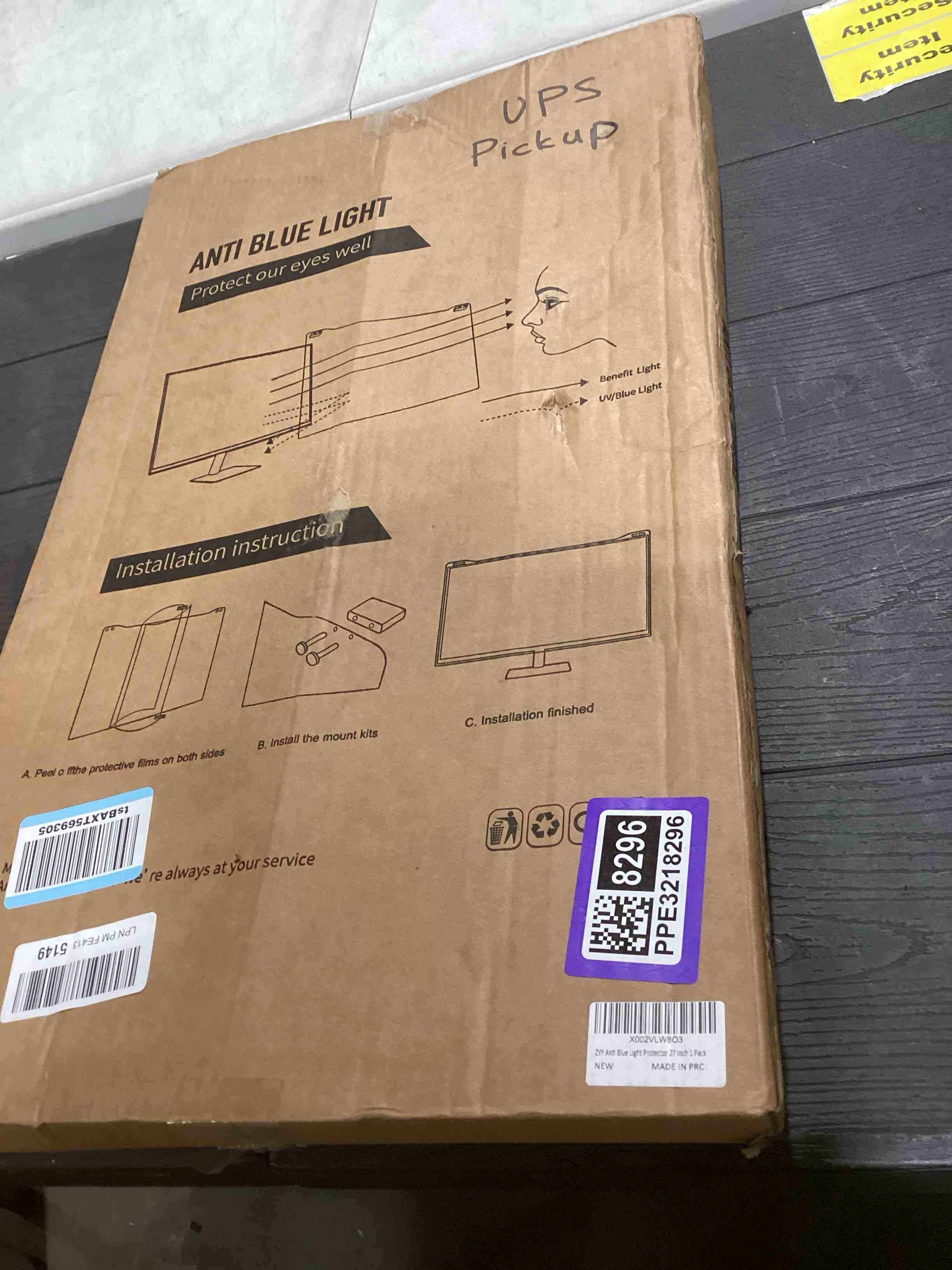Condition photo showing Good Condition for ZYY Diagonal 27 Inch Anti Blue Light Screen Protector for (W 24 1/8 x H 14) Monitor, Desktop PC UV Blocking Filter for Eye Strain, Hanging Computer Screen Blue Light Blocker 27 Inch Monitor 1 Pack: 27" Diagonal