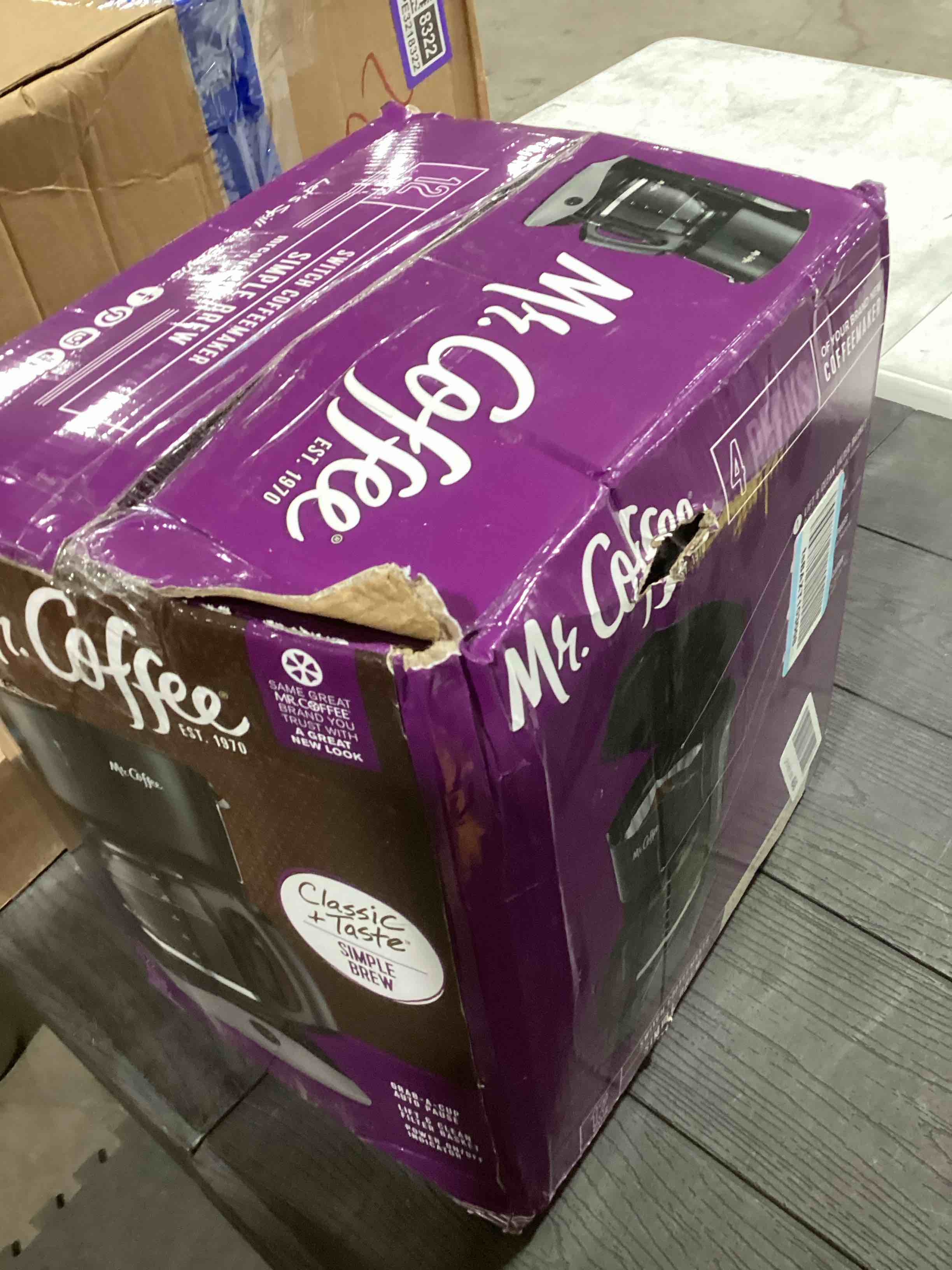 Condition photo showing As Is for Mr. Coffee Black Coffee Maker, 12 Cups, with Auto Pause and Glass Carafe, Perfect for Home and Office Use