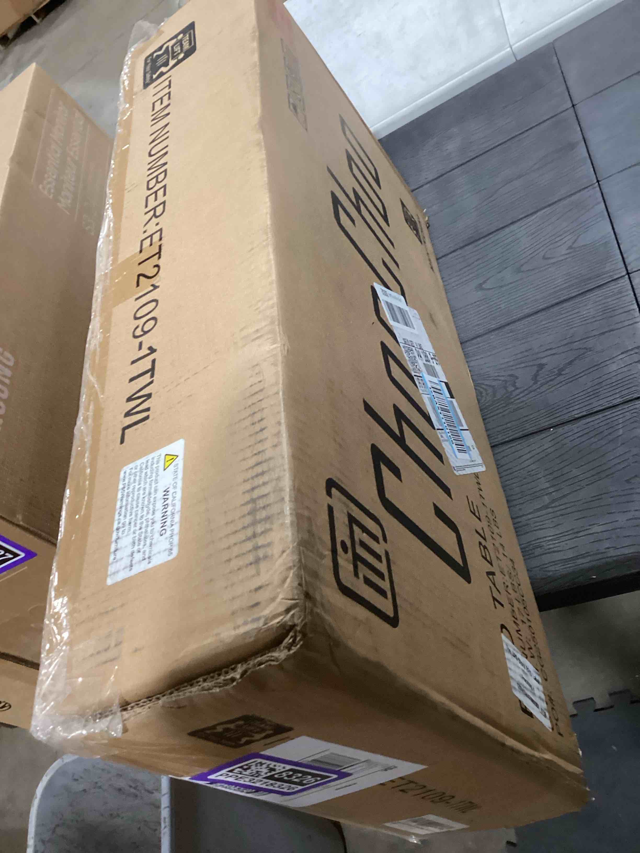 Condition photo showing As Is for ChooChoo Farmhouse End Table, Narrow Side Table, Slim End Table with Storage Shelf for Small Spaces, Rustic Nightstand, for Living Room, Bedroom White White 1 Pack