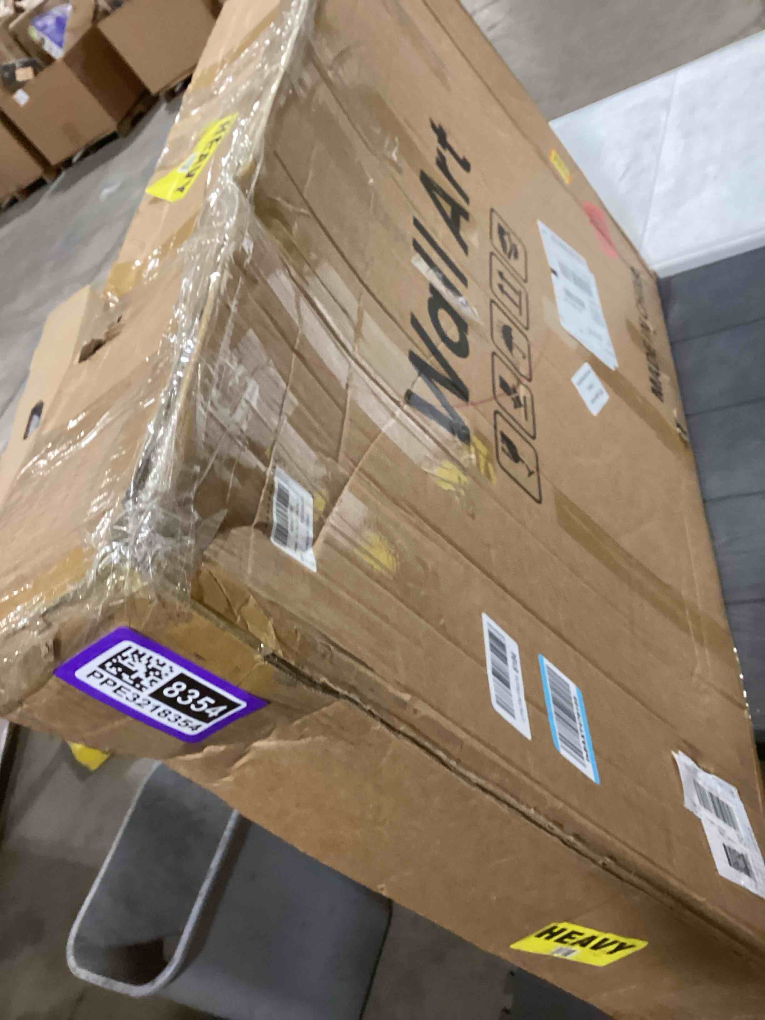 Condition photo showing As Is for Large 3D Textured Framed Black and White Abstract Wall Art for Living Room, 3 Piece Modern Artwork for Walls, Black White Minimalist Geometric Paintings for Hallway Office Wall Decor 24x36 In 24" W x 36" H x 3Pcs Black White