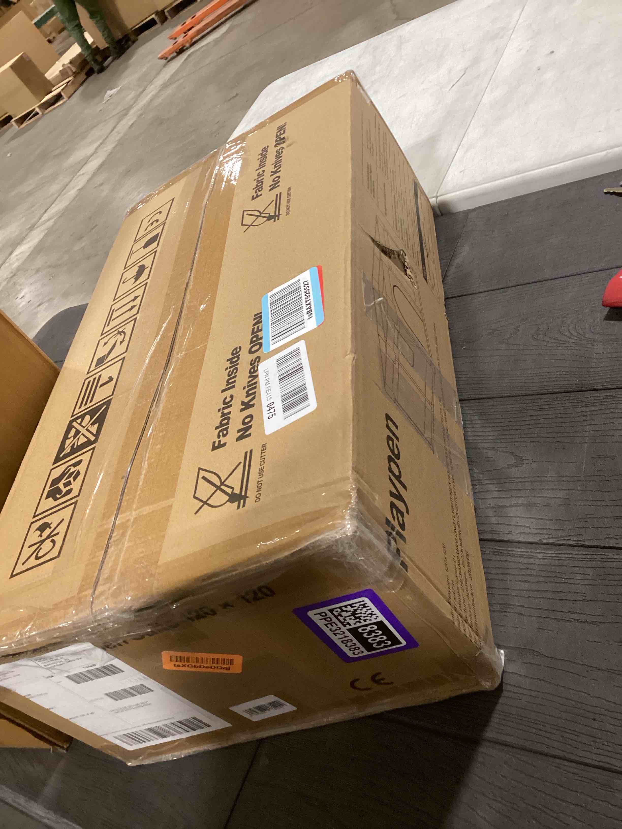 Condition photo showing Good Condition for ZEEBABA Baby Playpen with Mat, 47x47inch Playpen for Babies and Toddlers, Small Baby Play Pens, Play Yard for Infants with 47" Play Mat, Playard with Gate grey +mat 47*47 in