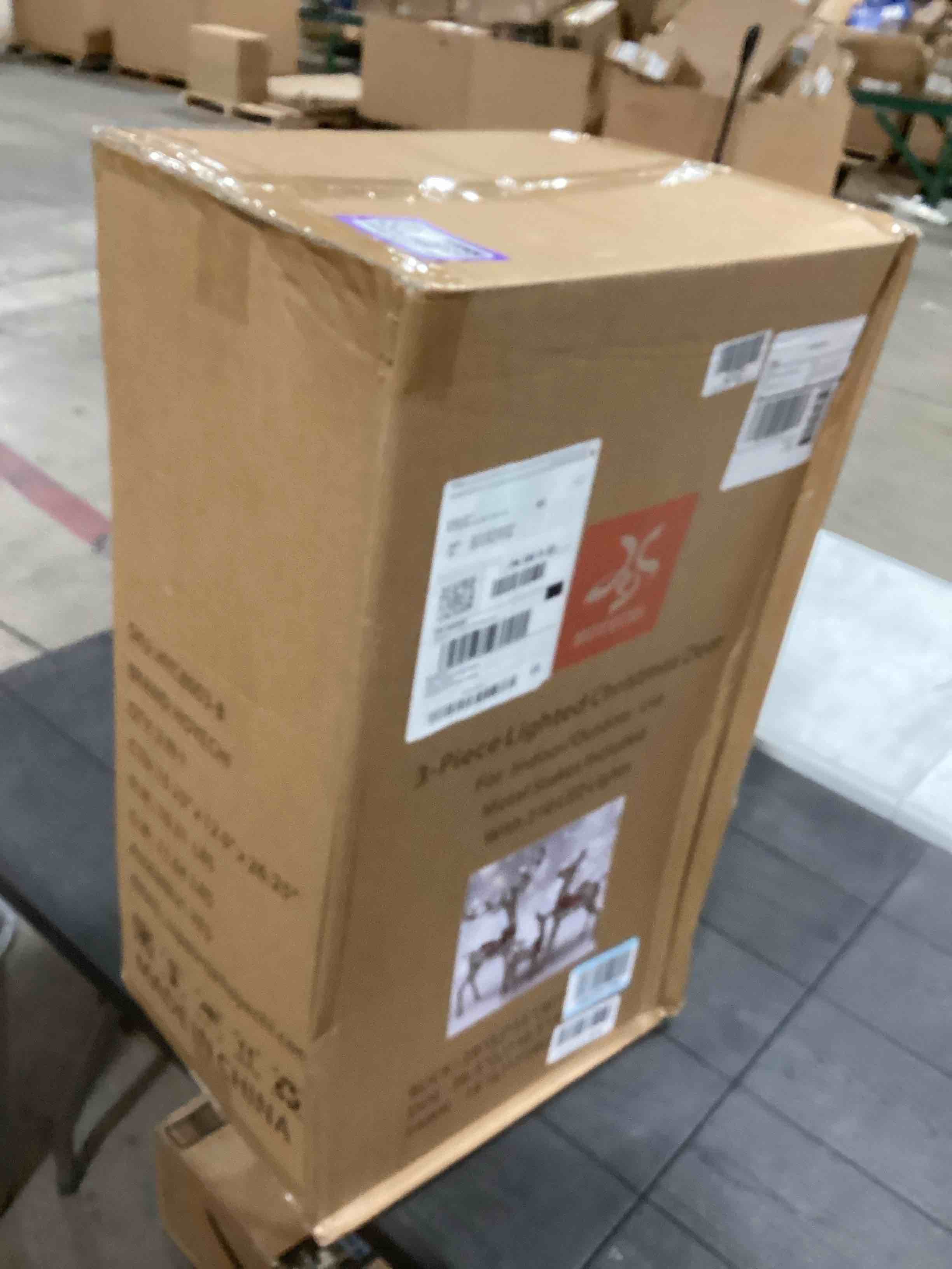 Condition photo showing As Is for Outdoor Christmas Decorations Rattan Reindeer Family - Light Up Rattan Deer 3 Set with 210 LED Lights - Outside Yard Decor Kit Including Lighted 3-Piece Deer, Stakes - Brown