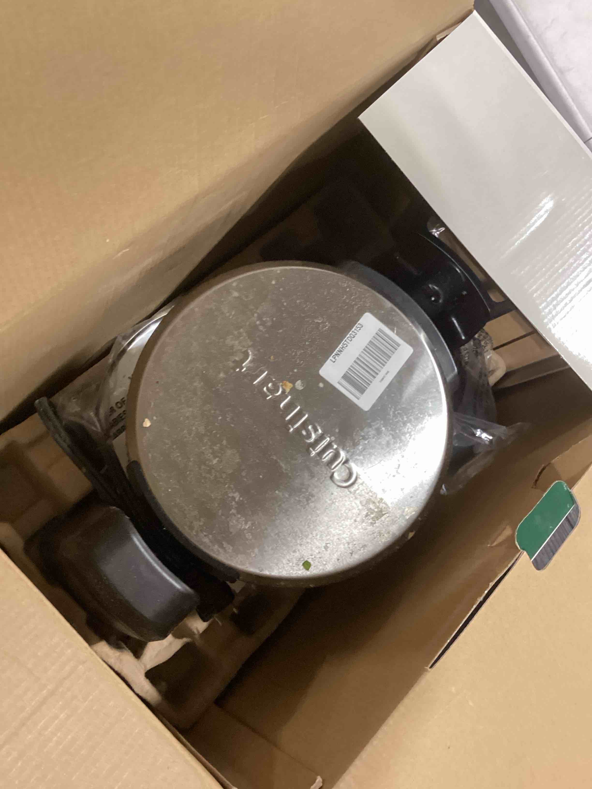 Condition photo showing As Is for Cuisinart - Double Flip Belgian Waffle Maker - Stainless Steel & Black