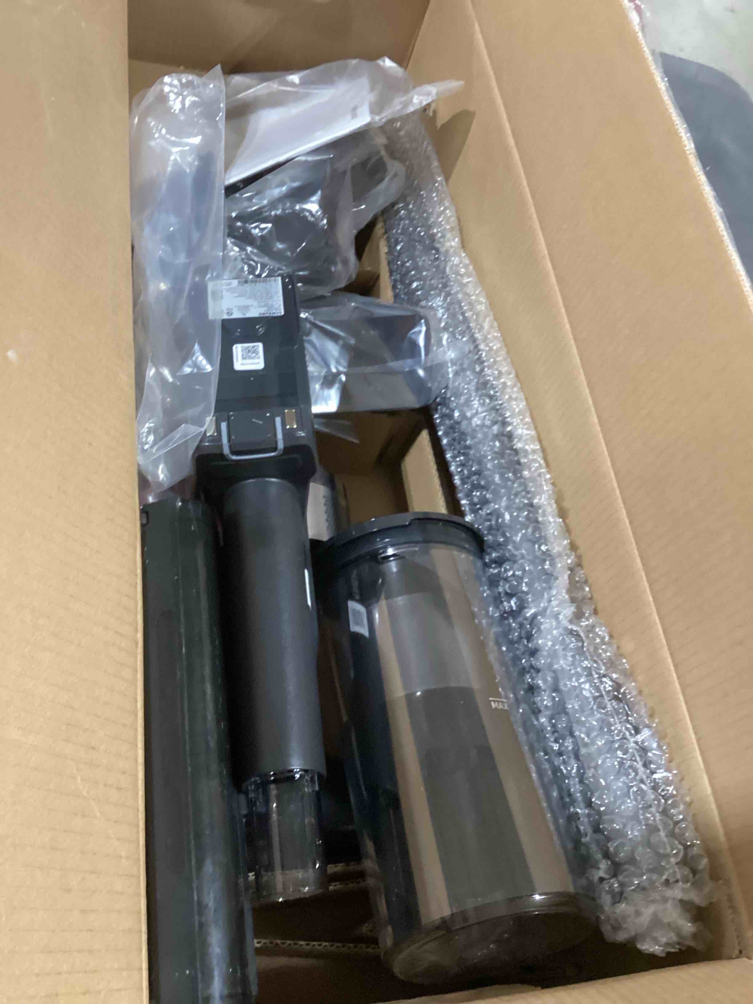 Condition photo showing As Is for Samsung Jet 75 Pet Cordless Vacuum, Lightweight w/Turbo Action Brush, Pet Tool, Removable Battery, Powerful Cleaning for Hardwood Floors, Carpets, Area Rugs, VS20B75AGR5/AA, Silver